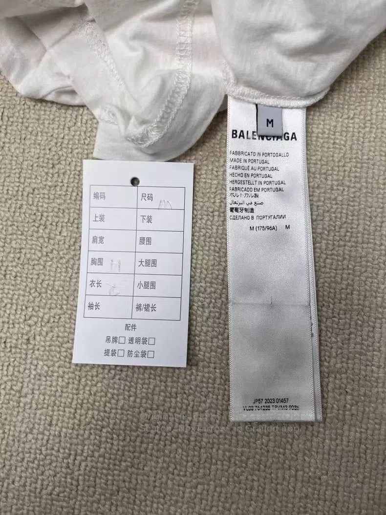 Balenciaga Balenciaga Distressed Blue Label Logo Letter Pattern Print Size US M / EU 48-50 / 2 - 4 Thumbnail