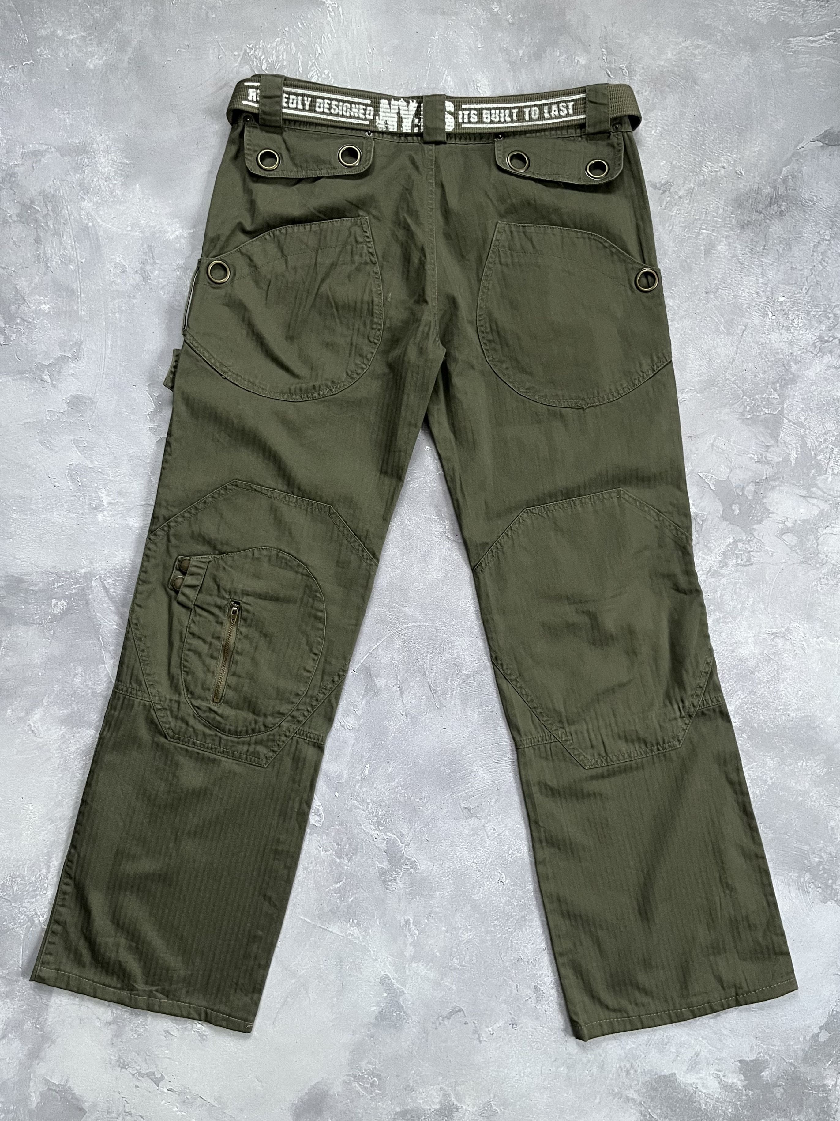 Vintage Fishbone Cargo Pants Military Olive Green Utility Techwear Size US 32 / EU 48 - 7 Thumbnail