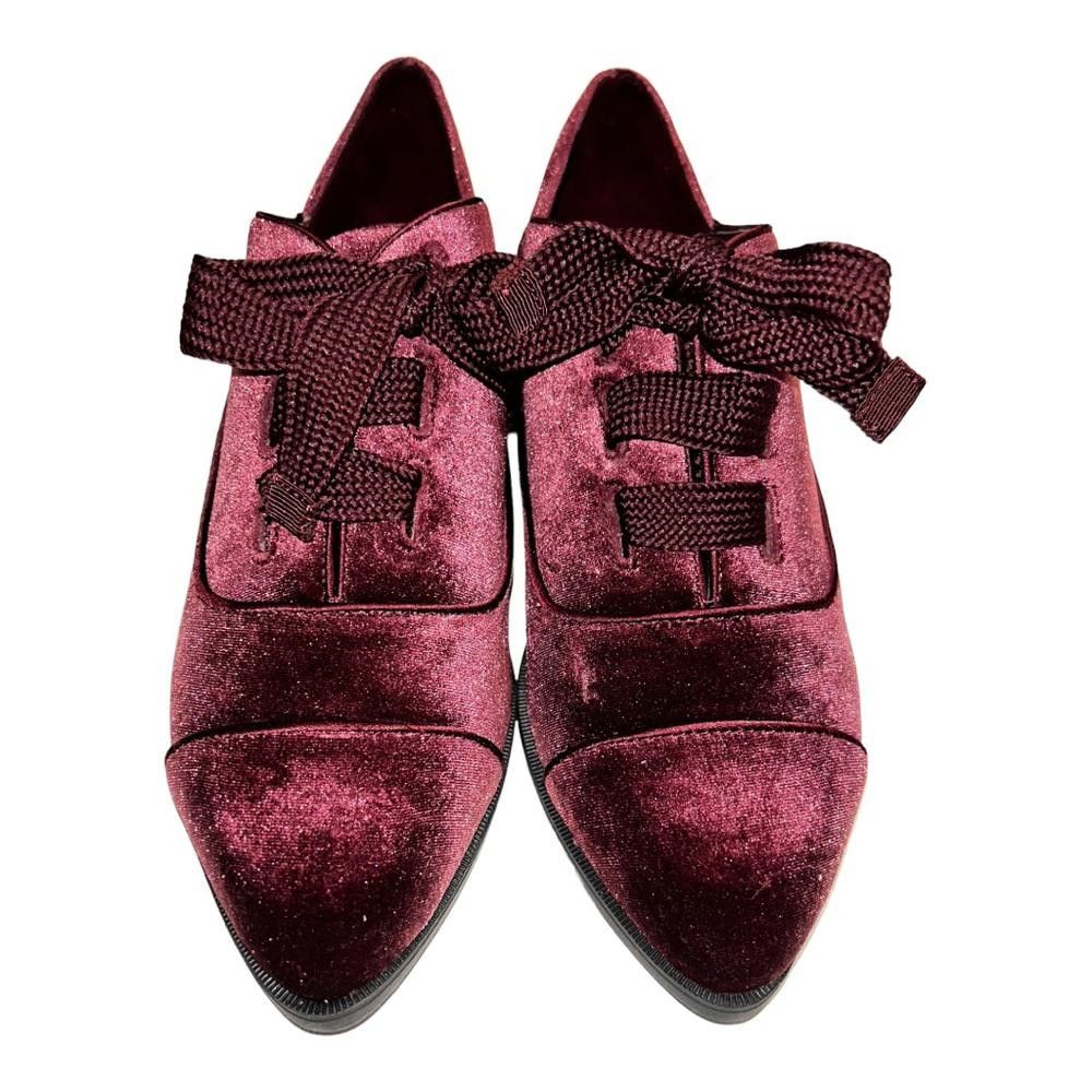 Nine West Nine West l NWOT Burgundy Velvet Oxfords Size 7.5 Size US 7.5 / IT 37.5 - 4 Thumbnail