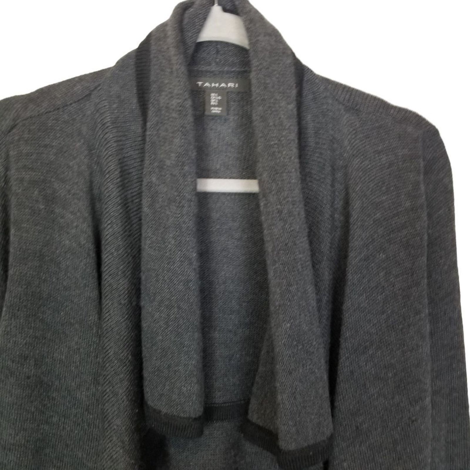 Elie Tahari Tahari Womens Merino Wool Sweater Cardigan Waterfall Classic Size L / US 10 / IT 46 - 2 Thumbnail