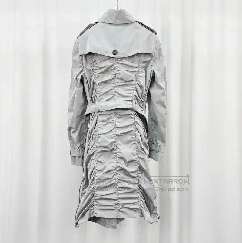 Burberry Burberry Long Silver Pleated Trench Coat. Size L / US 10 / IT 46 - 2 Thumbnail