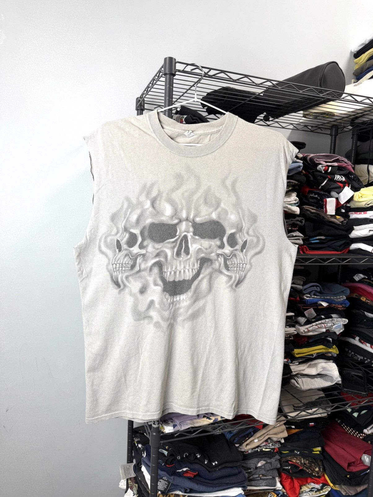 Vintage Vintage 00’s Skulls Bones T Shirt Sleeveless Travis Scott Size US M / EU 48-50 / 2 - 1 Thumbnail