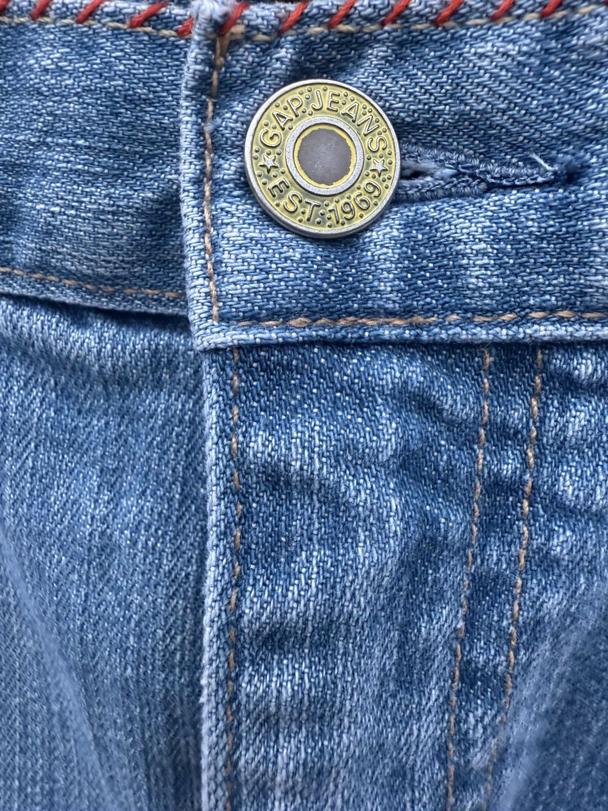 Gap GAP Y2K Vintage Blue Jean Denim Mini Skirt Embroidered Size 27" / US 4 / IT 40 - 3 Thumbnail