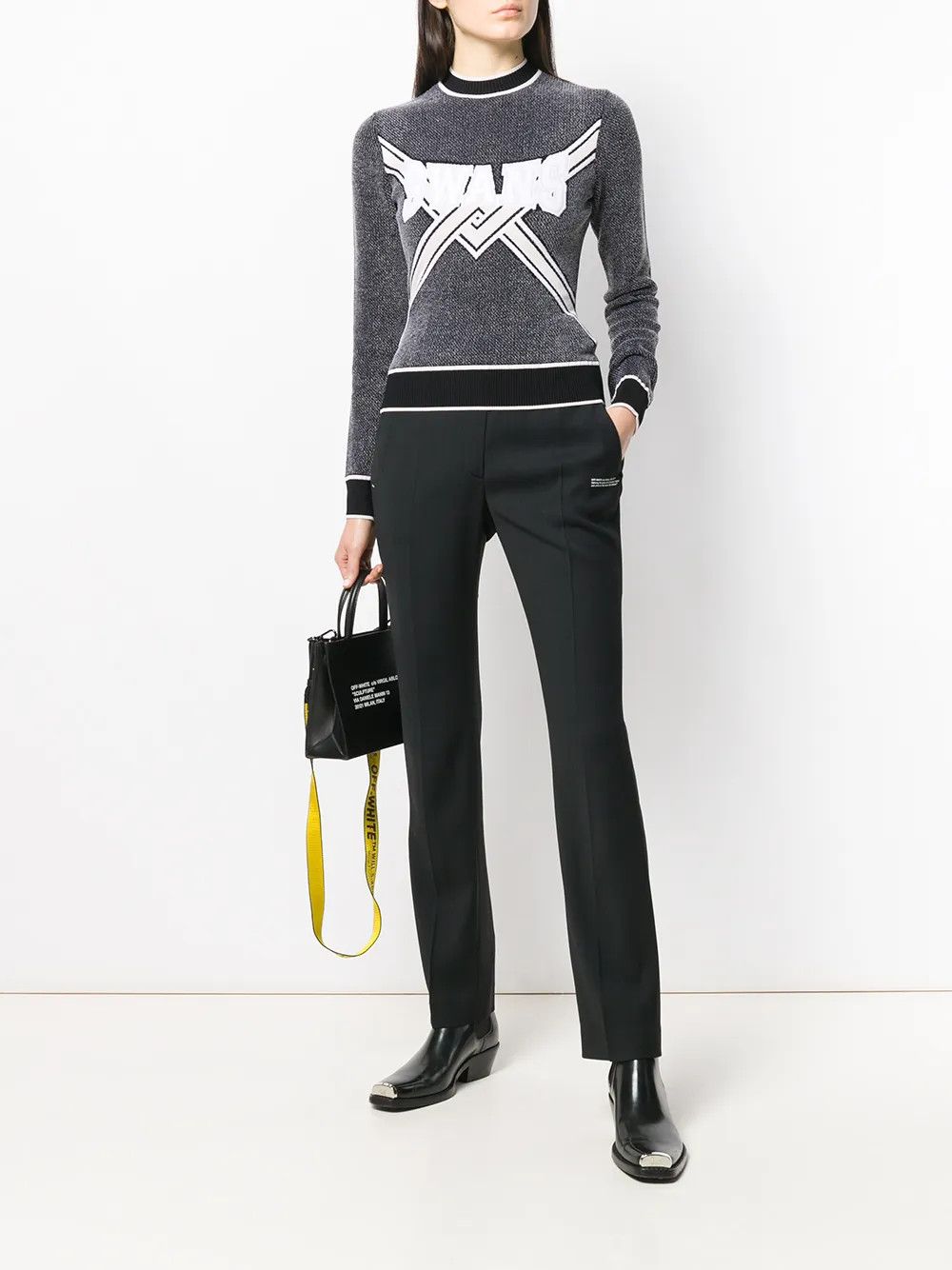 Off-White o1y1225 Round Collar Sweater in Multicolor Size M / US 6-8 / IT 42-44 - 4 Thumbnail