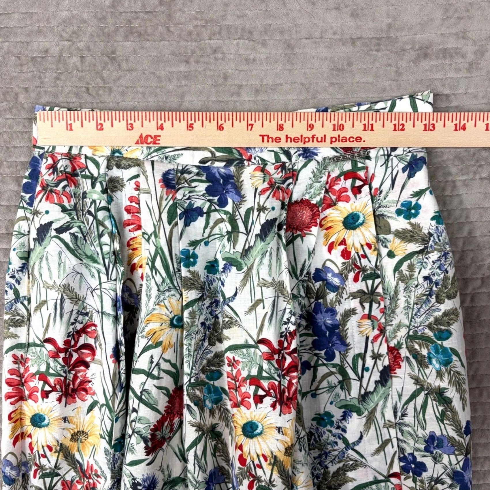 Vintage Geiger Collections Floral Midi Skirt - Austria Wildflower Botanical Sz 36 Size 25" / US 0 / IT 36 - 4 Thumbnail