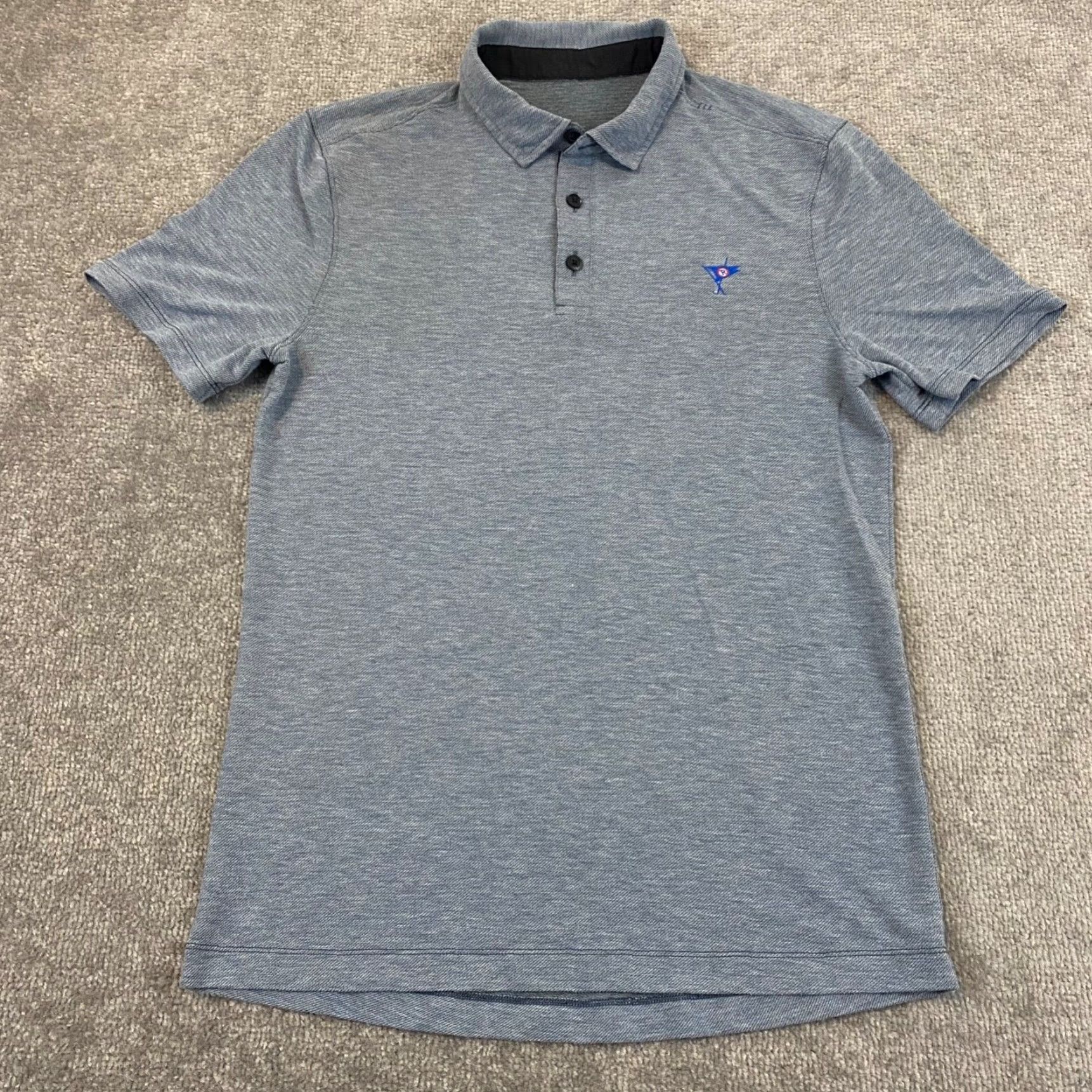 Lululemon Lululemon Polo Mens Small Grayish Blue Course Logo Performance Golf Shirt S/S Size US S / EU 44-46 / 1 - 2 Thumbnail