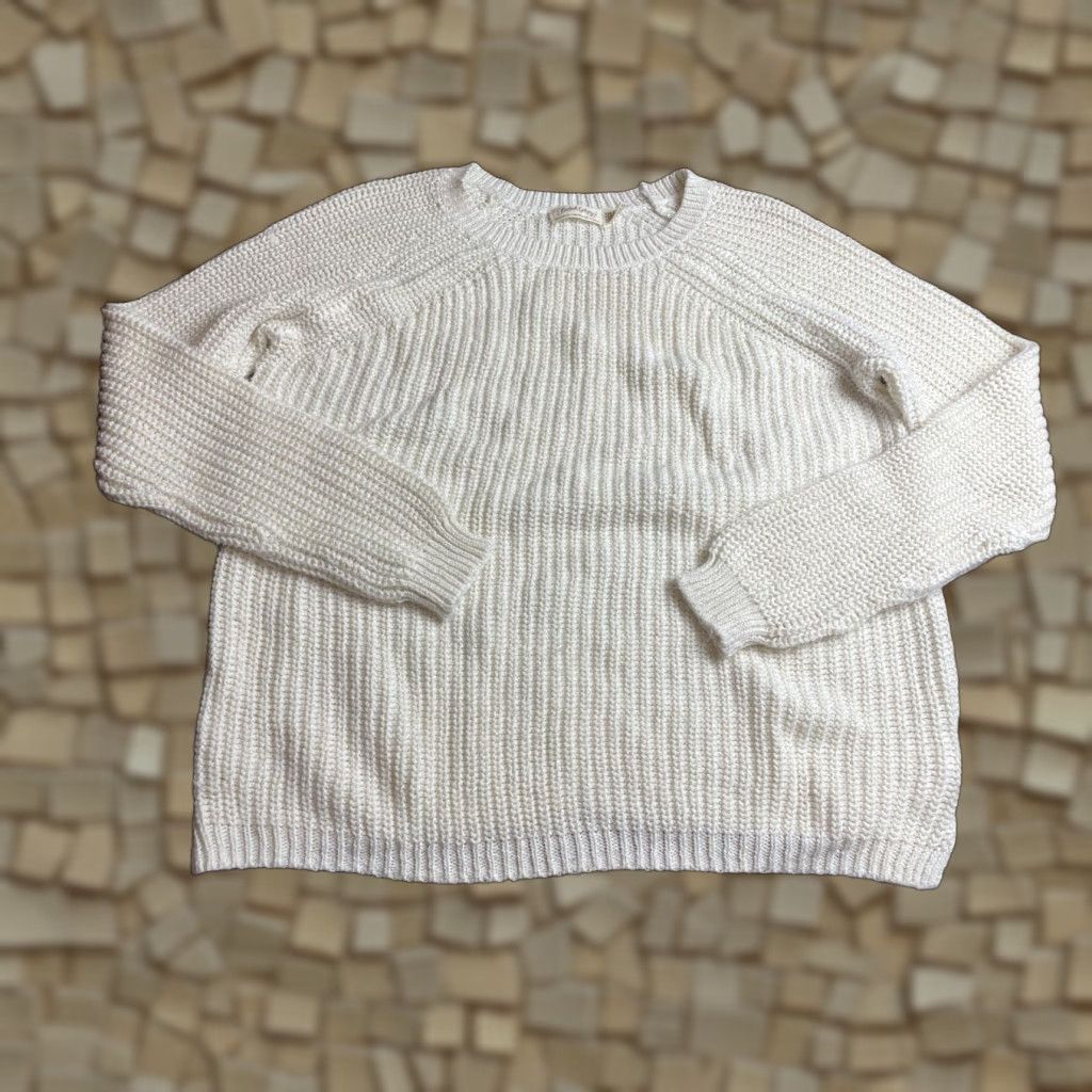 Faded Glory Faded Glory Sweater Women's XXL Cream Metallic Round Neck Long Sleeve Pullover Casual Travel 2000s Mens Womens Boys Girls Size XXL / US 16-18 / IT 52-54 - 1 Thumbnail