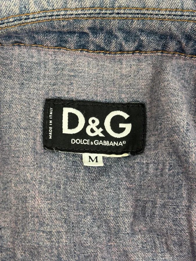 Dolce & Gabbana 2000s Dolce & Gabbana Blue Distressed Hybrid Denim Jacket Distressed Size US S / EU 44-46 / 1 - 11 Thumbnail