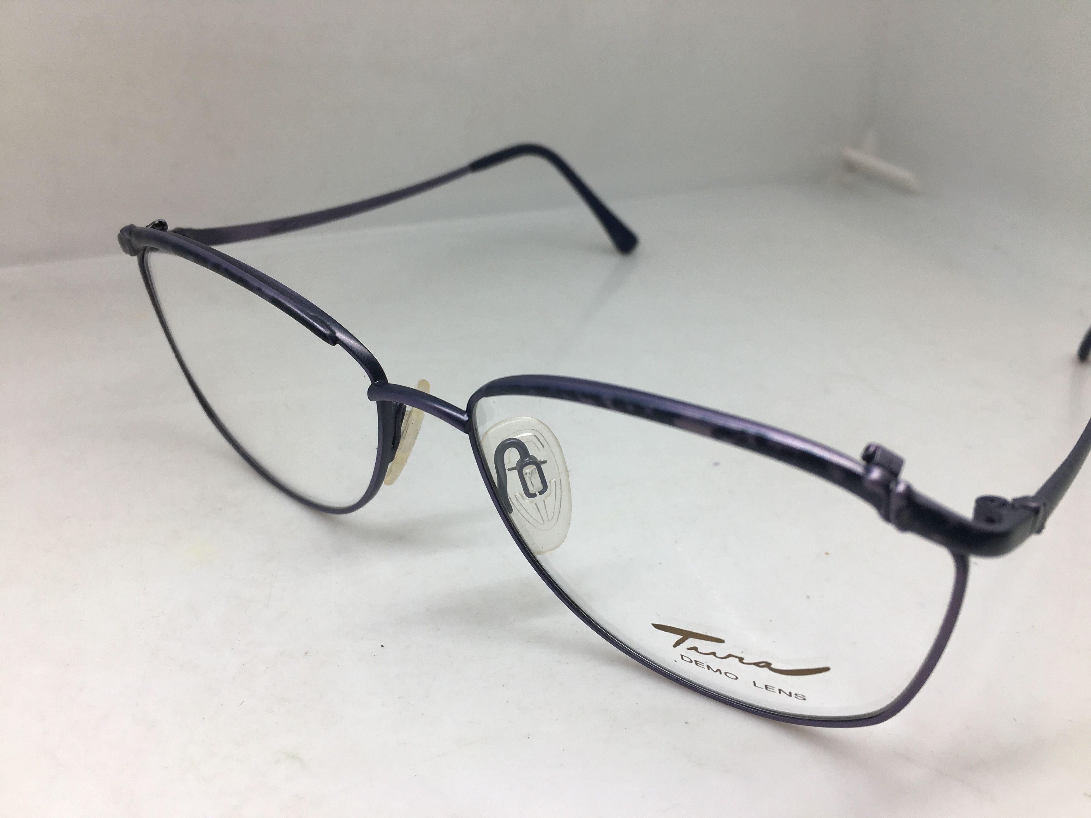 Vintage 80s TURA Blue Purple Woman Eyeglasses Frame