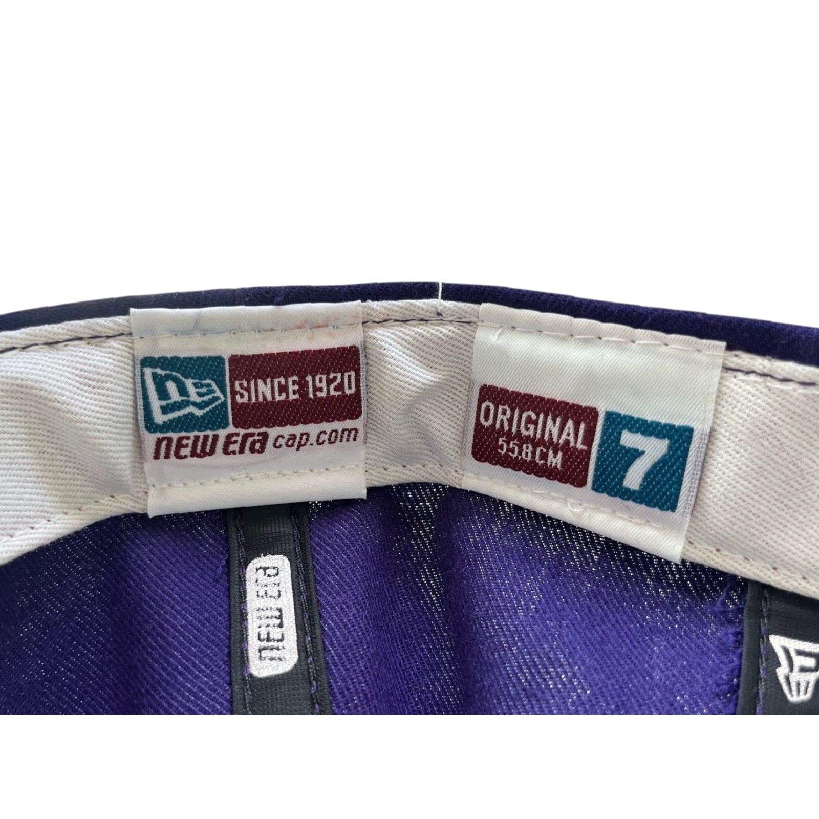 New Era VINTAGE New Era Baseball Cap Hat 7 NWT USA Cincinnati Elder High School Wool Blend Purple White Embroidered Logo Mens Cap Size ONE SIZE - 7 Thumbnail