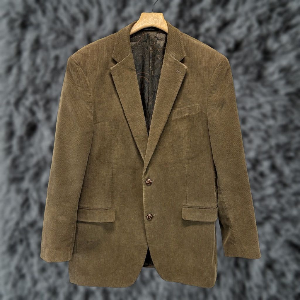 Ralph Lauren Lauren Ralph Lauren Sport Coat Men 44x32 Brown Corduroy Jacket Blazer Classic Coat Jacket Sport Coat Men 44 Brown Corduroy Size 44R - 1 Thumbnail