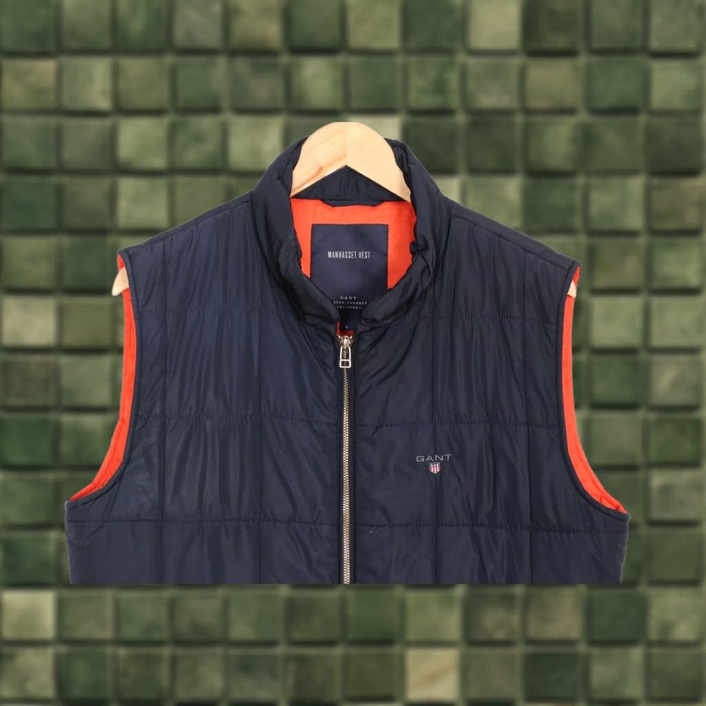 Gant GANT MANHASSET VEST Jacket Gilet Bodywarmer Men Size L MJ6533 Blue Quilted Logo Jacket Mens Size US L / EU 52-54 / 3 - 1 Thumbnail