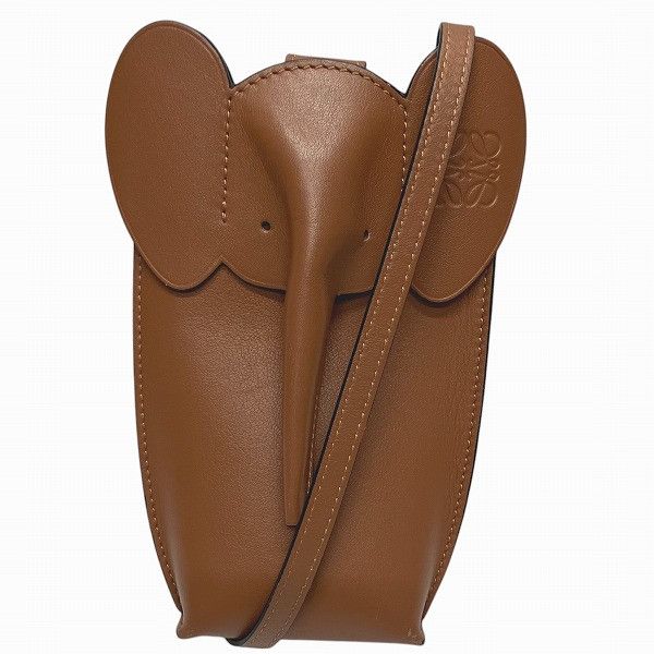 Loewe Loewe Elephant Pocket Shoulder Bag Leather Shoulder Bag C623B02X04 in Brown, Women's