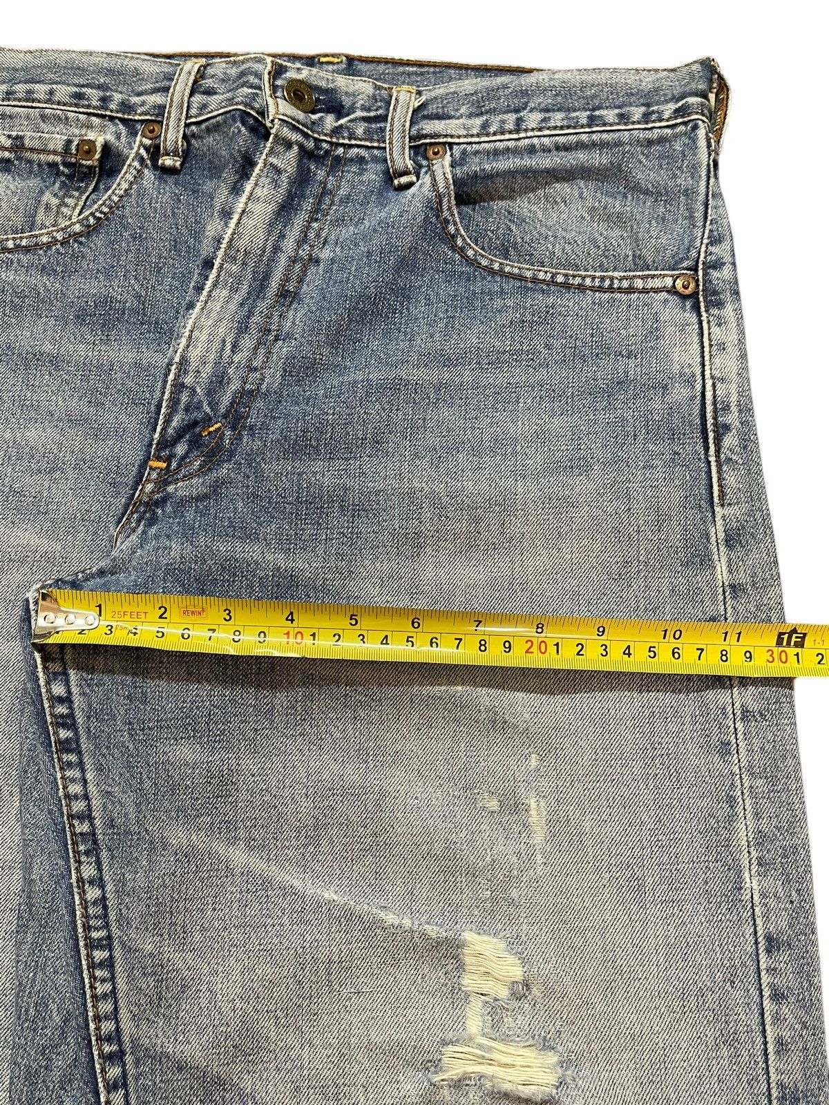 Levi's Vintage 90s Levis 503 Blue Faded Distress Style Baggy Jeans Size US 32 / EU 48 - 15 Thumbnail