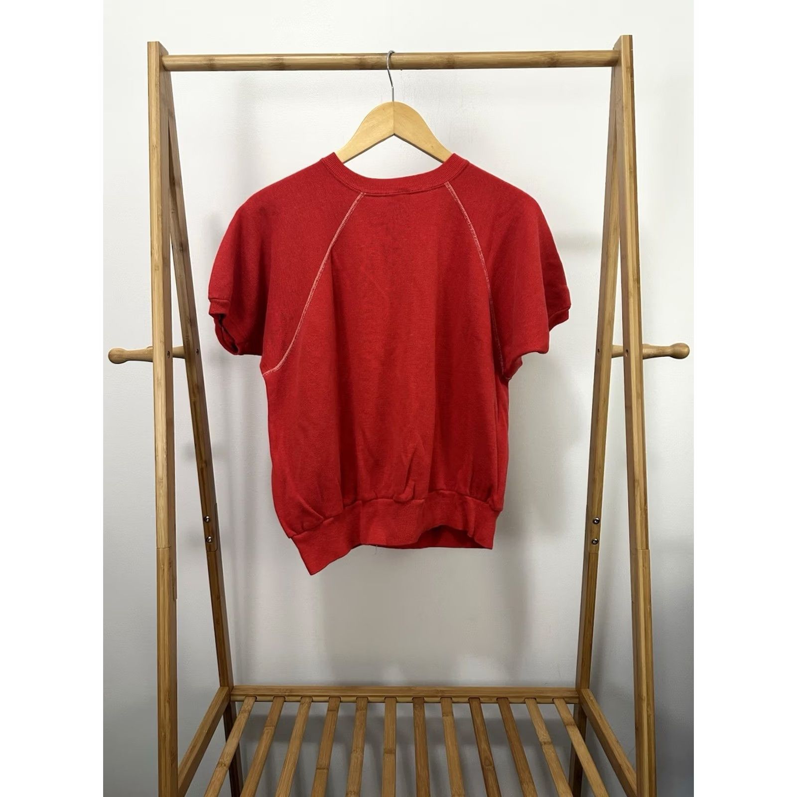 Vintage VTG 70s Neubrucke Germany Eagle Bundeswappen Raglan Soft Worn Sweatshirt XL Red Mens Pullover Fade Raglan Vintage Sweatshirt Size US XL / EU 56 / 4 - 2 Thumbnail