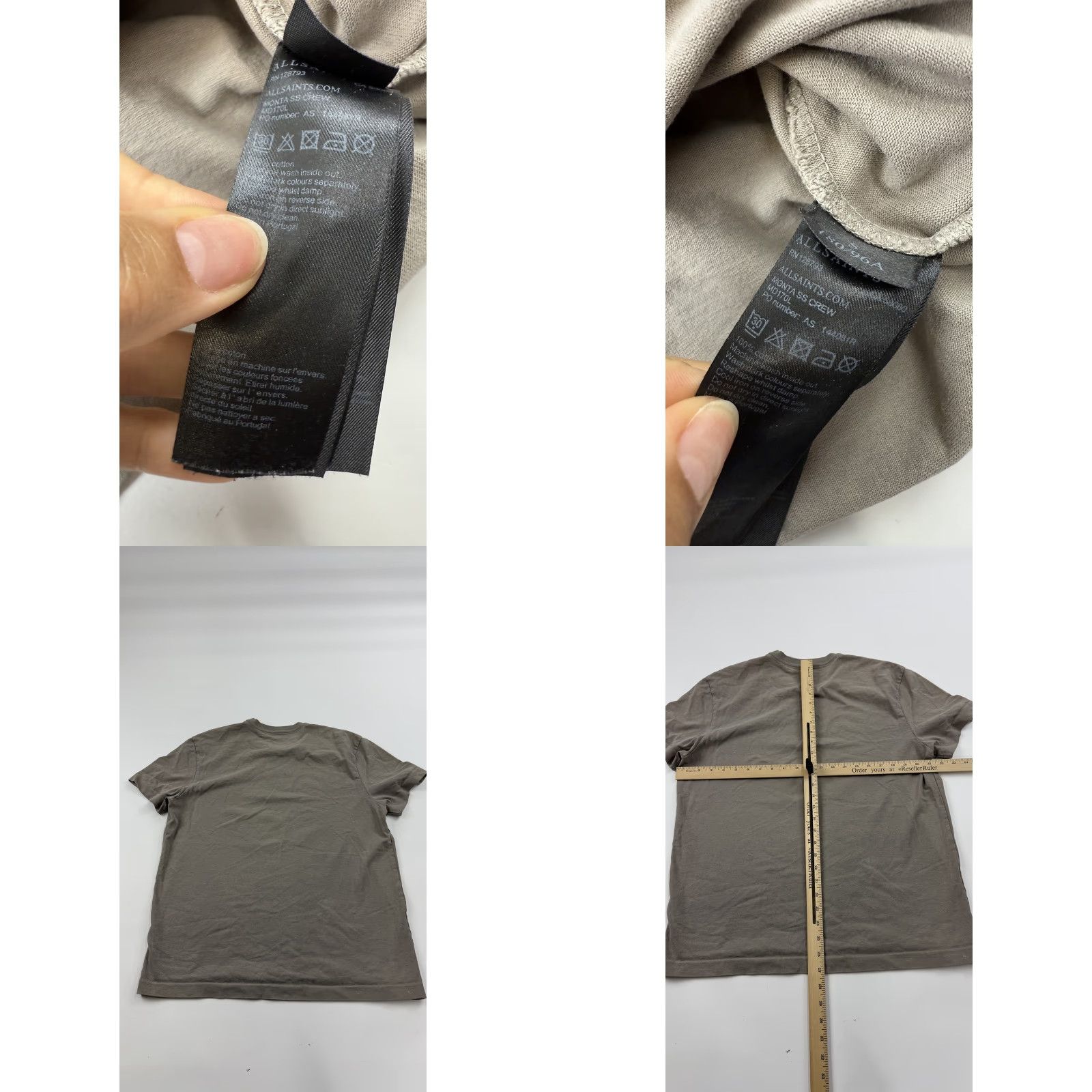 Allsaints VINTAGE AllSaints Men’s T-Shirt Small Gray Crew Neck Short Sleeve Oversized Cotton Portugal Casual Size US S / EU 44-46 / 1 - 8 Thumbnail