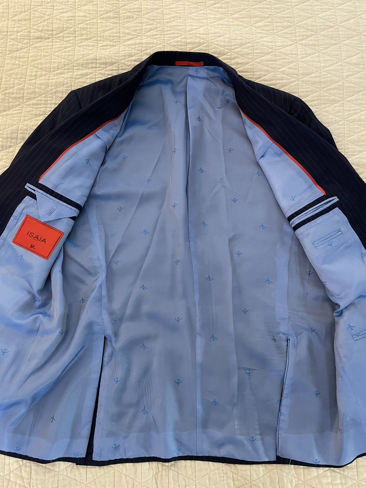 Isaia Base S Super 130’s Pinstripe Suit Jacket Size 42R - 4 Thumbnail