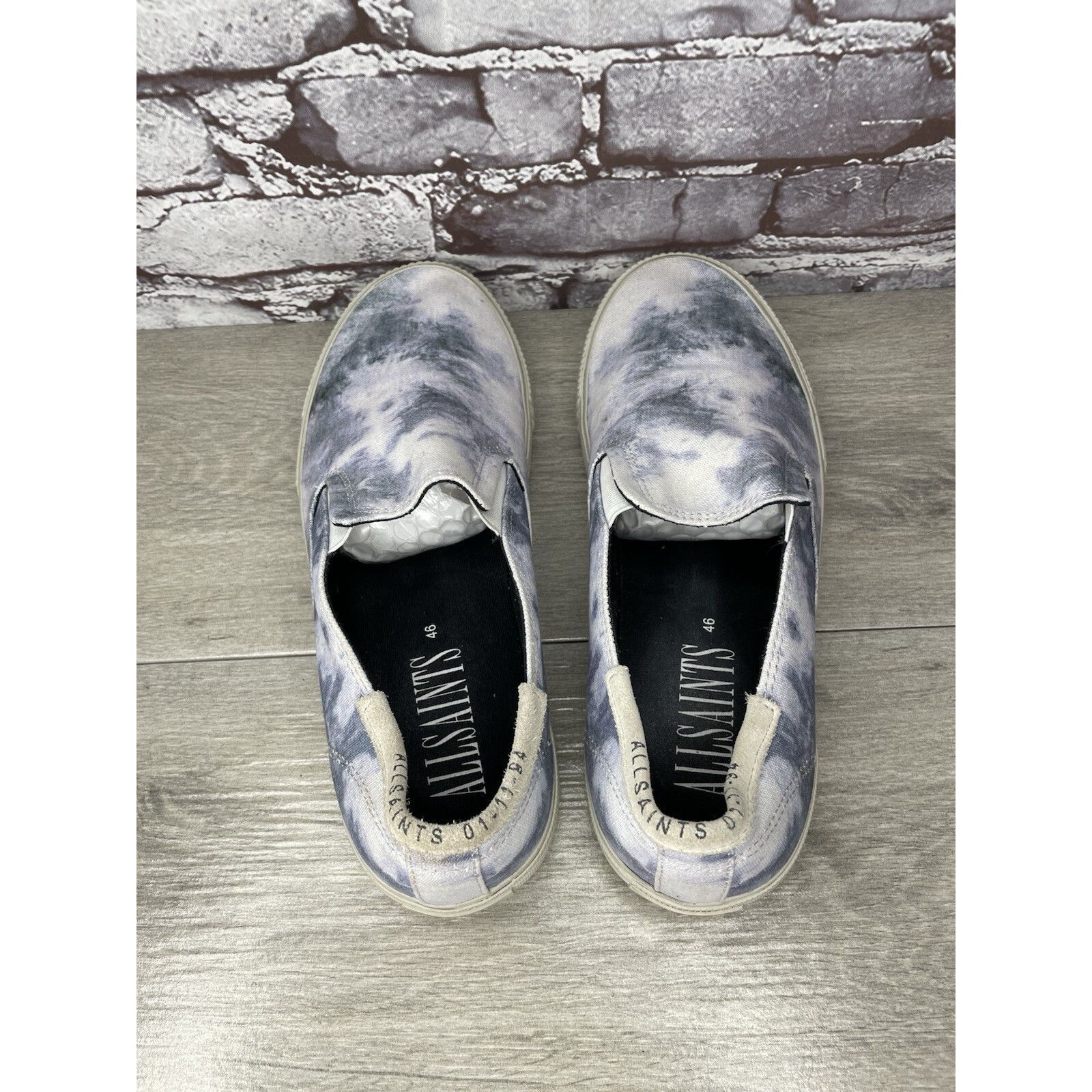 Allsaints All Saints Manny Blue White Tie Dye Canvas Slip On Casual Sh Size US 13 / EU 46 - 4 Thumbnail
