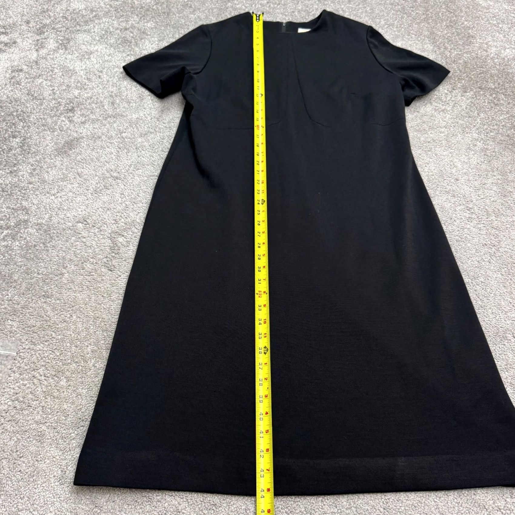 Vintage VINTAGE Lady Mendel Knits Of Distinction Shift Dress Womens XL Black Midi Short Sleeve Crew Neck Knit Casual Solid 60s Theme Size XL / US 12-14 / IT 48-50 - 6 Thumbnail