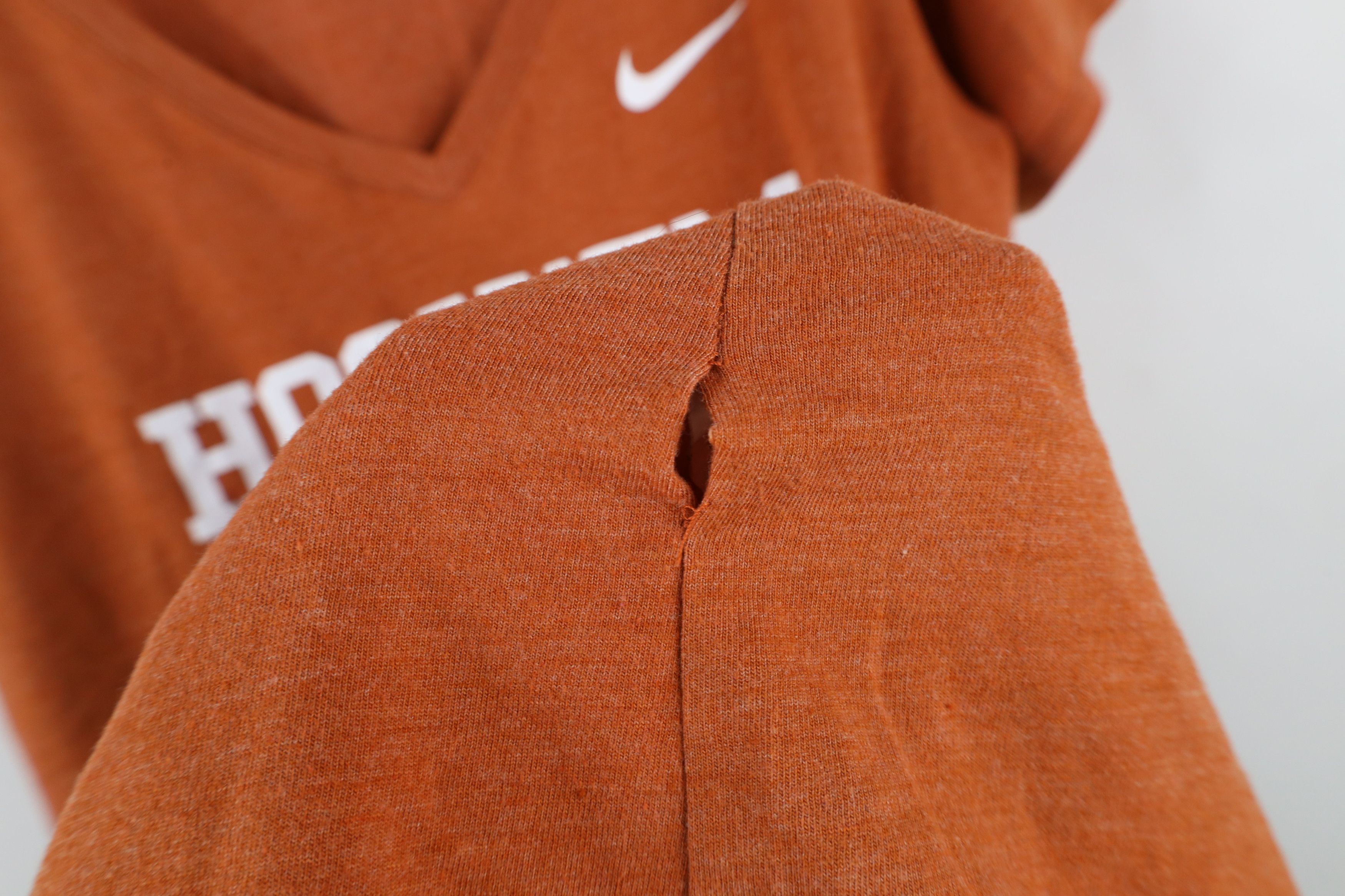 Nike × Vintage Nike Spell Out Hook Em University of Texas V-Neck T-Shirt Size XL / US 12-14 / IT 48-50 - 7 Thumbnail