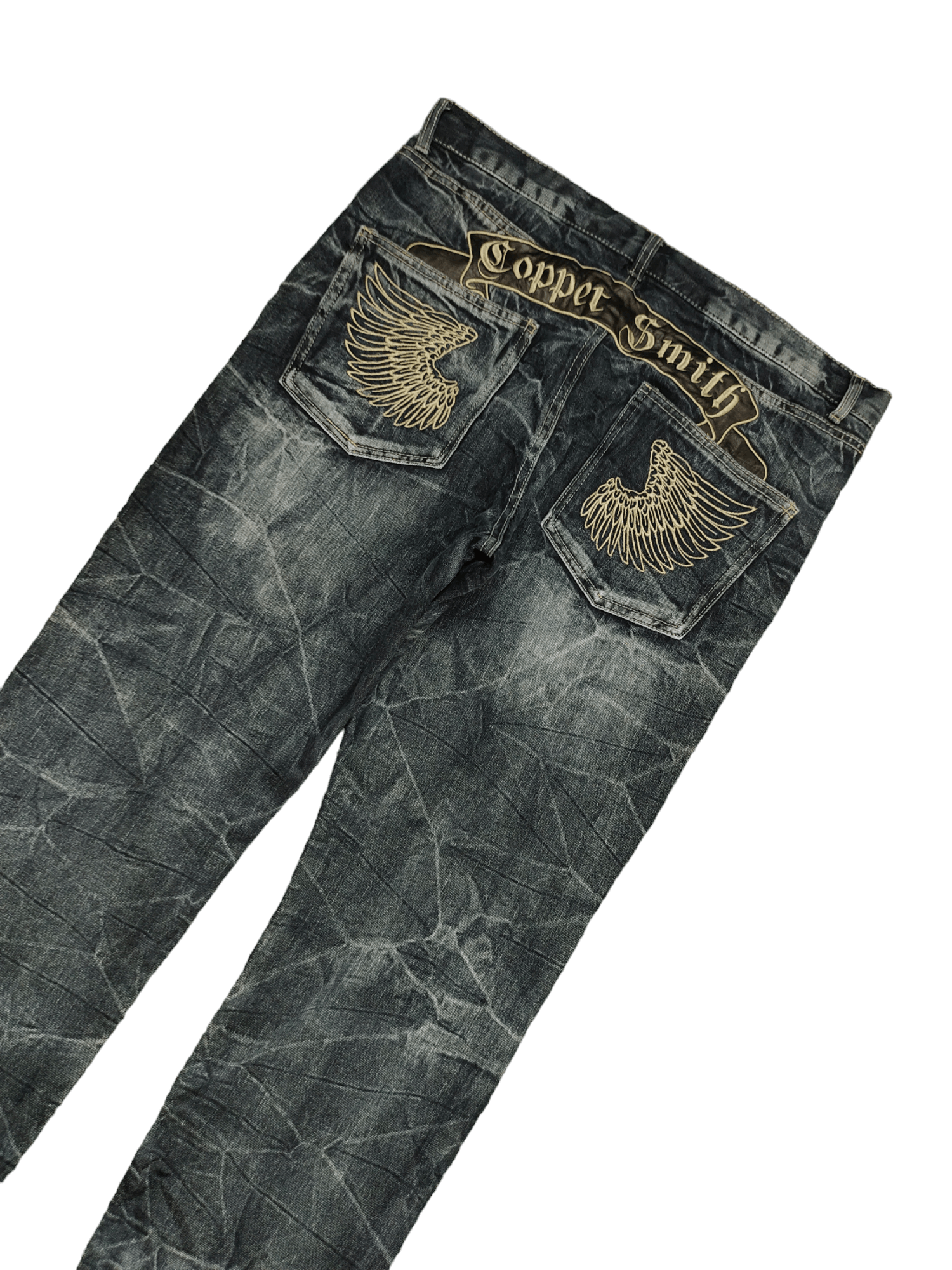 Kapital Copper Smith Embroidered Wings Faded Clawmark Jeans Regular Size US 35 - 5 Thumbnail
