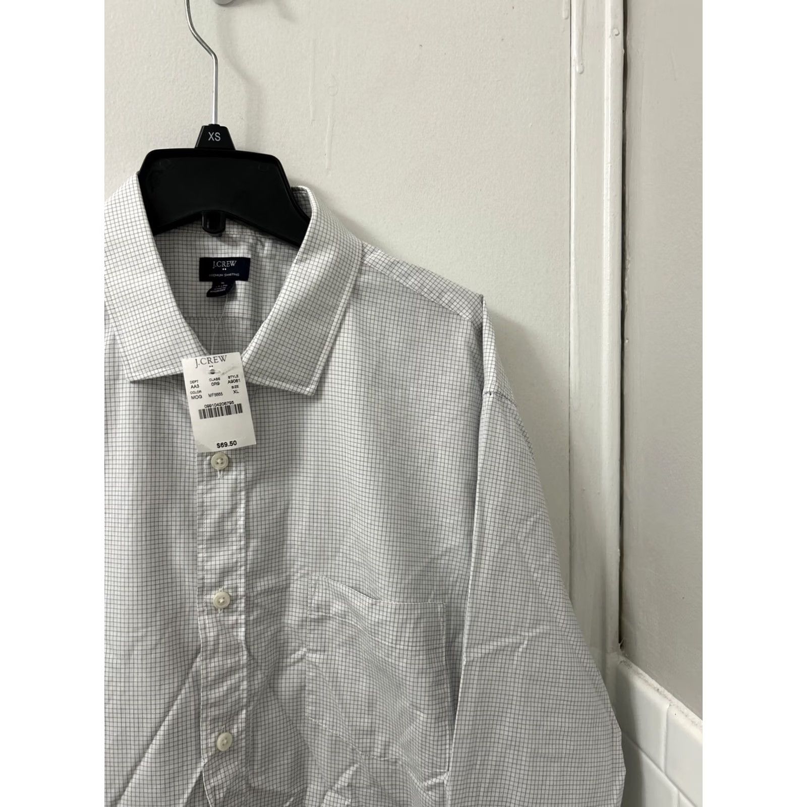 J.Crew J.CREW Thompson Shirt Mens XL White Plaid Button-Up L/S Shirt, Casual Cotton, Regular Fit Size US XL / EU 56 / 4 - 4 Thumbnail