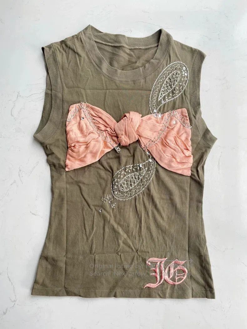 John Galliano John Galliano Embroidered Bow Tank Top. Size US S / EU 44-46 / 1 - 1 Thumbnail
