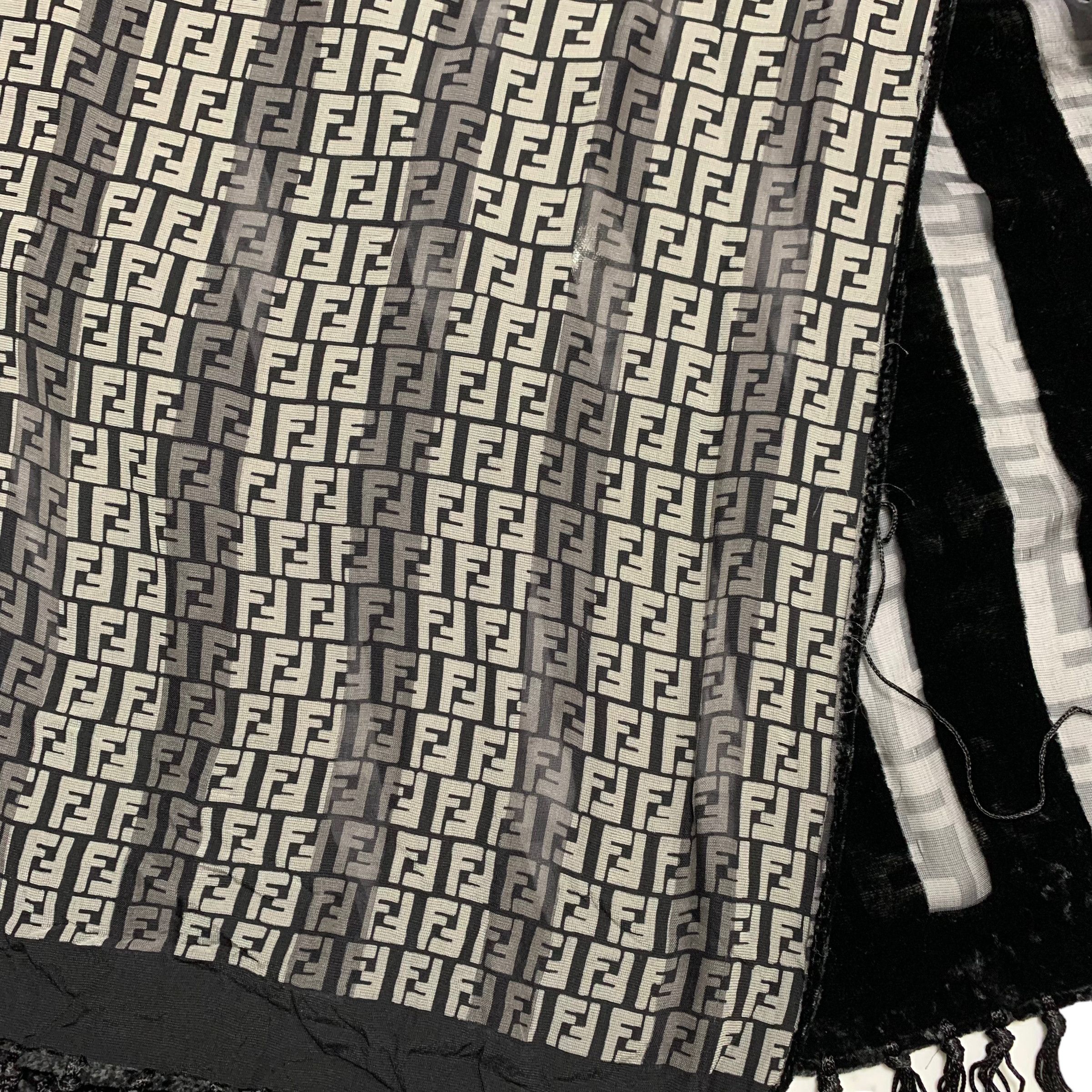 Fendi Fendi Zucca Monogram Silk Scarf Size ONE SIZE - 2 Thumbnail