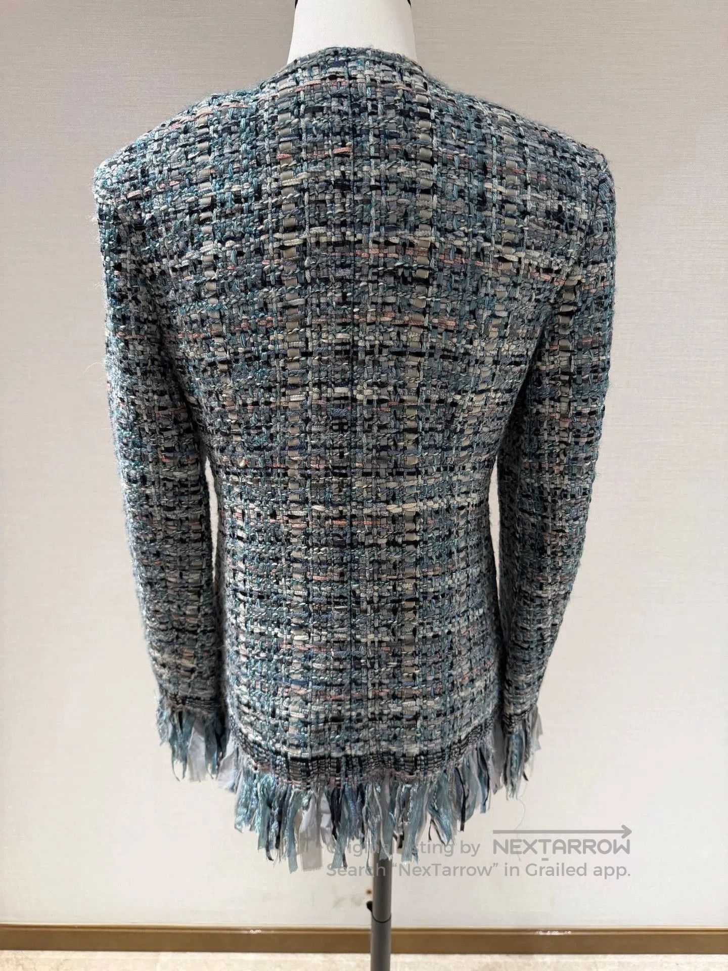 Chanel Chanel Blue Tweed Fringe Jacket 36. Size US S / EU 44-46 / 1 - 2 Thumbnail
