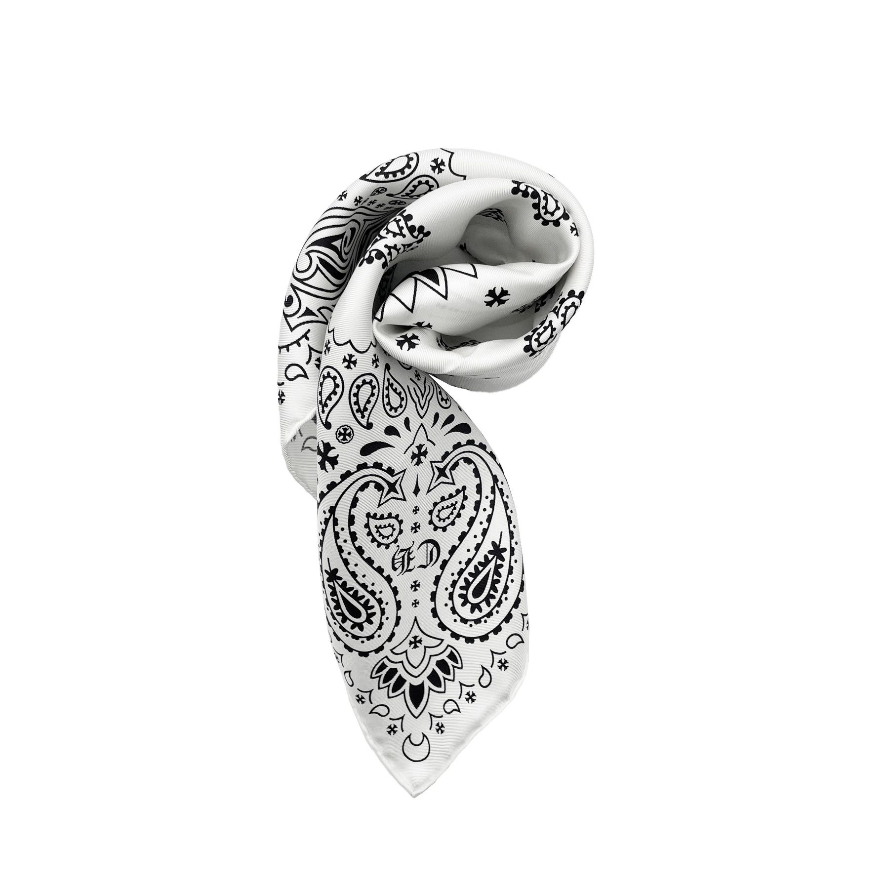 Chrome Hearts Chrome Hearts White Paisley Bandana Silk Scarf Size ONE SIZE - 4 Thumbnail