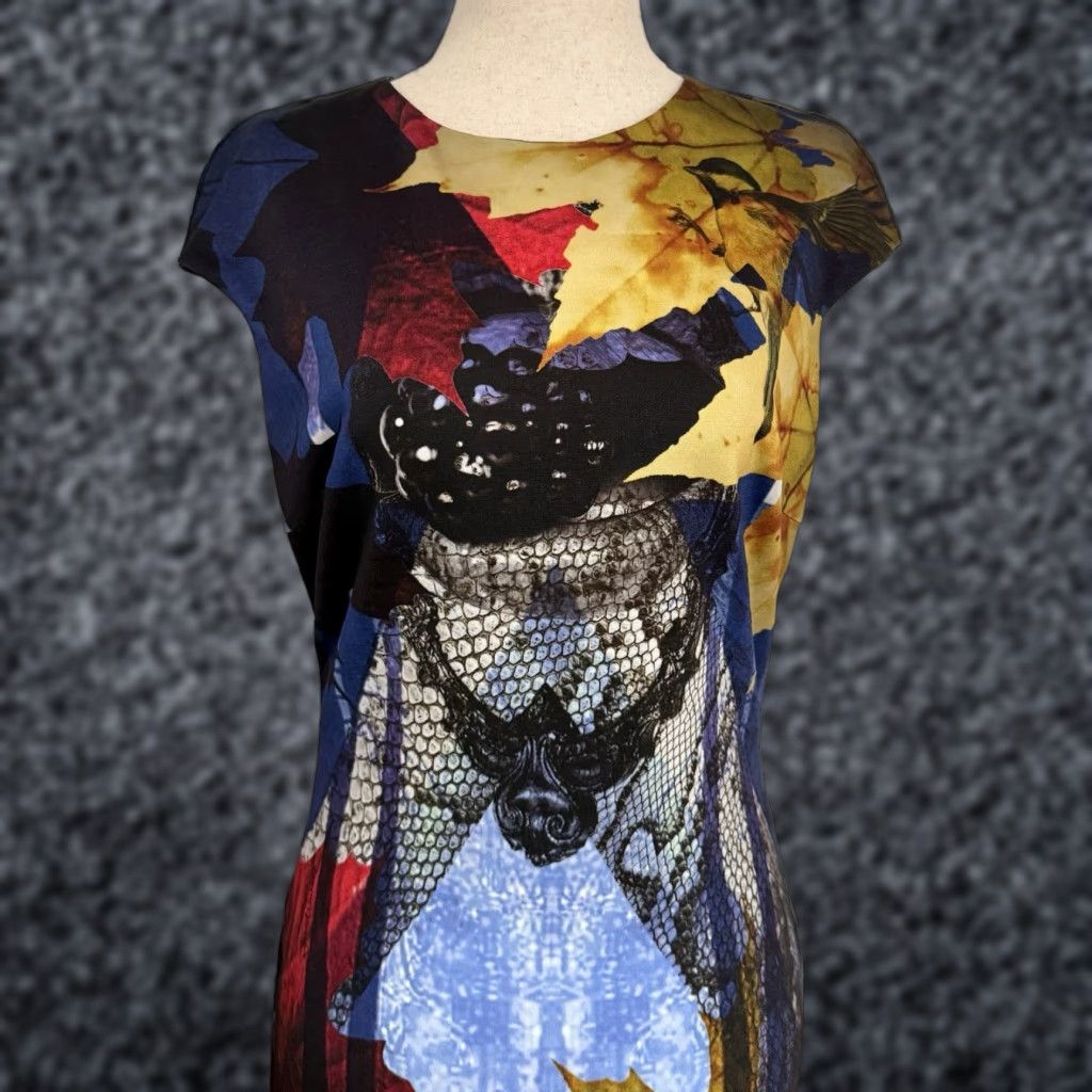 Just Cavalli Just Cavalli by Roberto Cavalli Printed Shift Dress Size 42 / US 6 Cap Sleeve Size M / US 6-8 / IT 42-44 - 1 Thumbnail