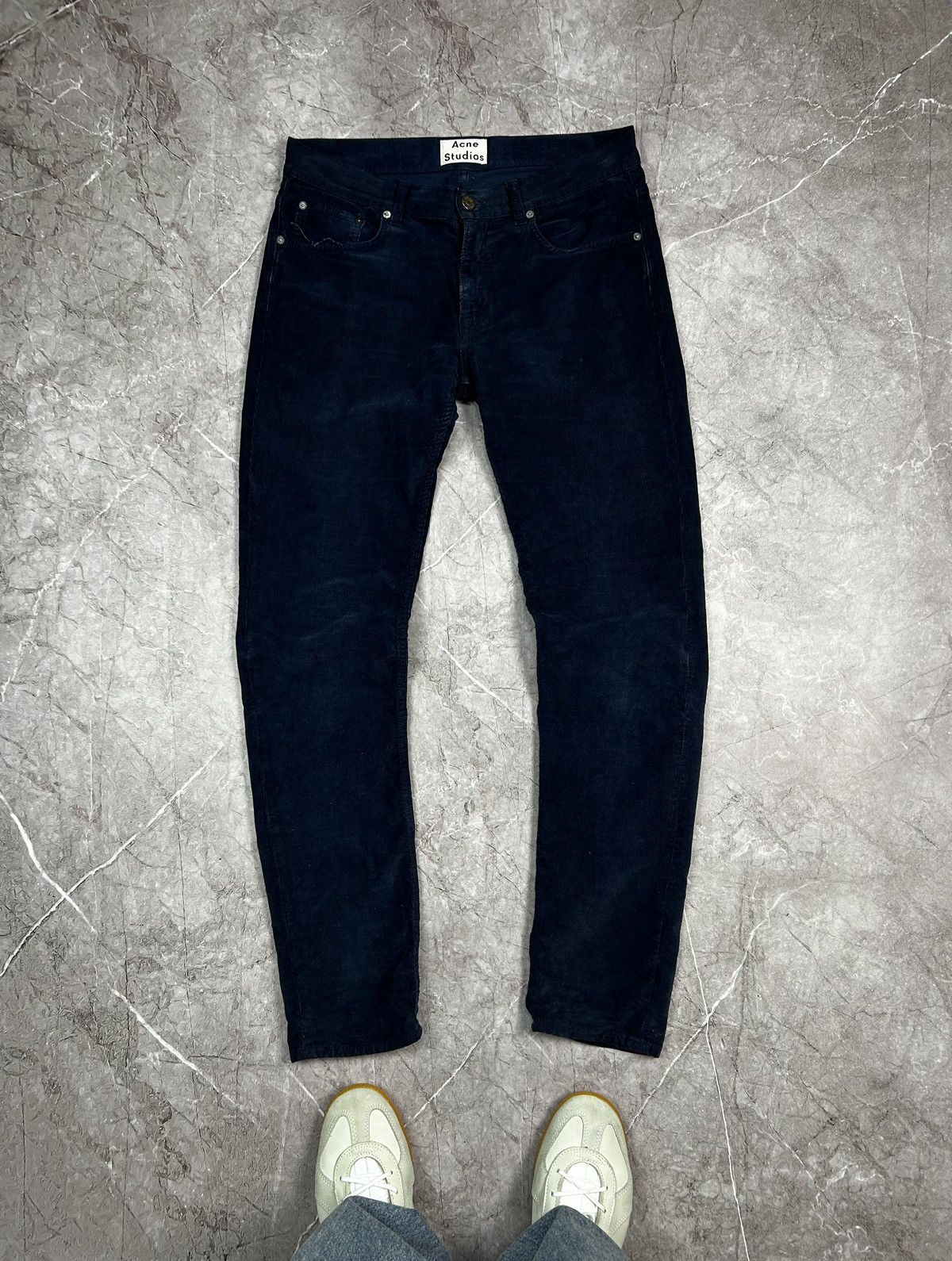 Acne Studios Acne Studios Skin 5 Cord Navy Velvet Courduroy Pants Size US 32 / EU 48 - 1 Thumbnail