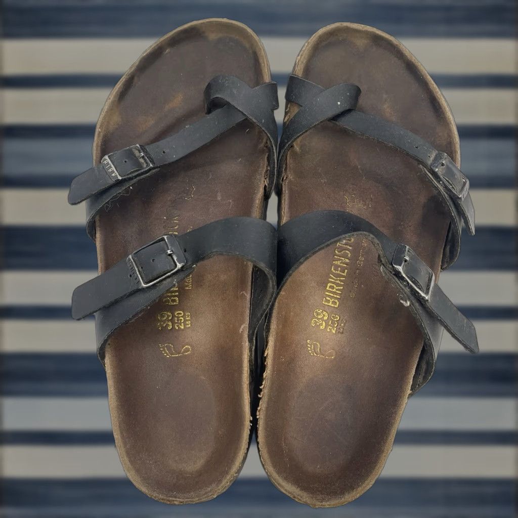 Birkenstock Birkenstock Mayari Sandals Womens 5.5 M 7.5 Black Adjustable Straps Slides Bohemian Outdoor Casual Size US 6 / IT 36 - 1 Thumbnail