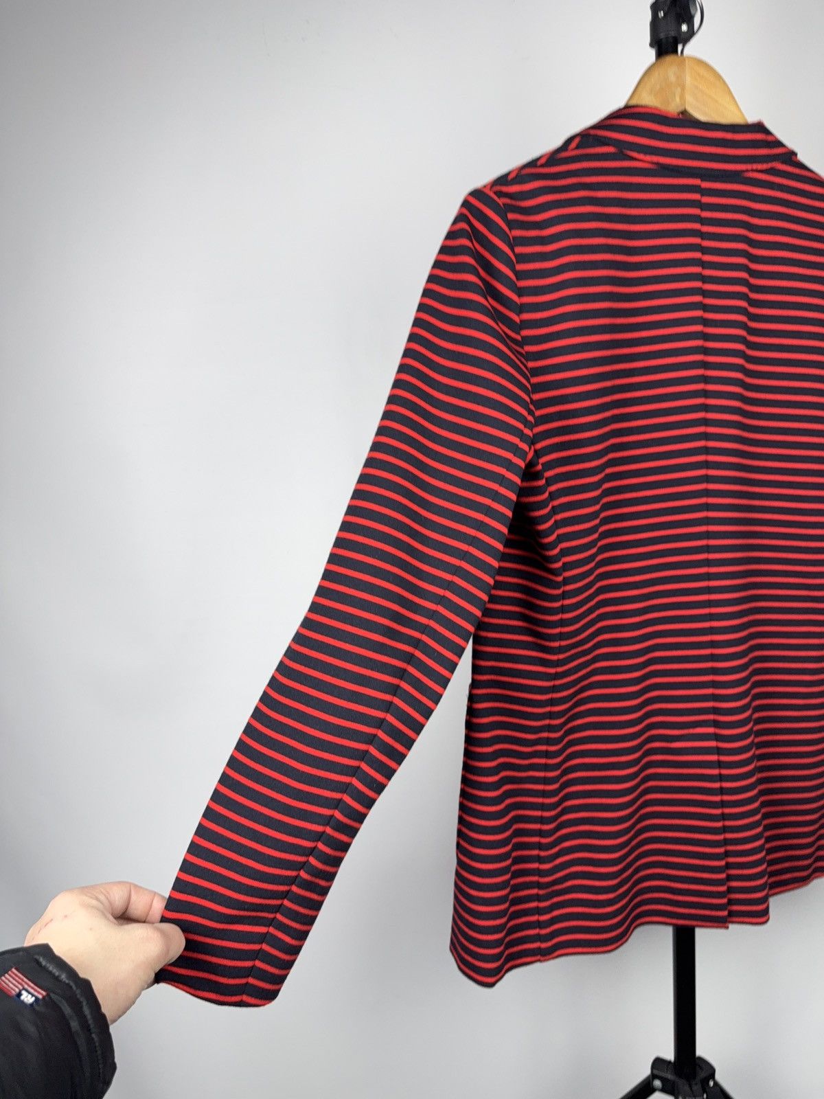 Bogner Luxury 00s Bogner Navy Red Striped Stretch Blazer EU 40 M/L Size M / US 6-8 / IT 42-44 - 11 Thumbnail
