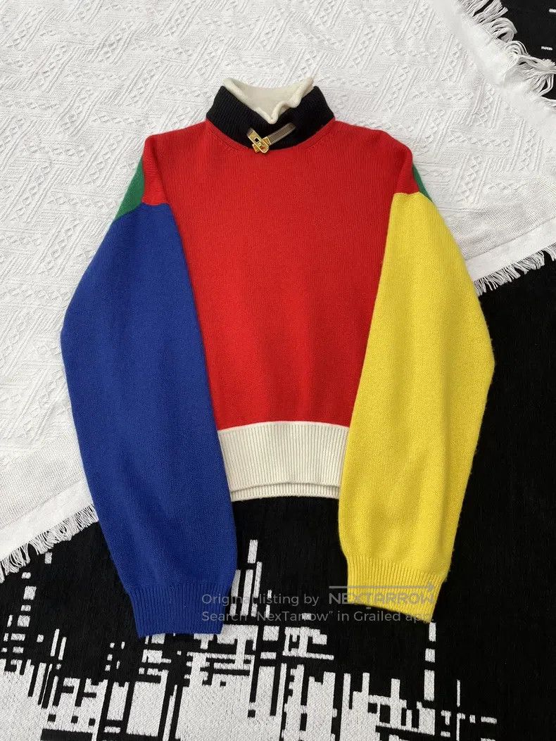 Hermes Hermes Mondrian-Inspired Color Block Cashmere Knit Long Sl Size XXS / US 00 / IT 34 - 1 Thumbnail