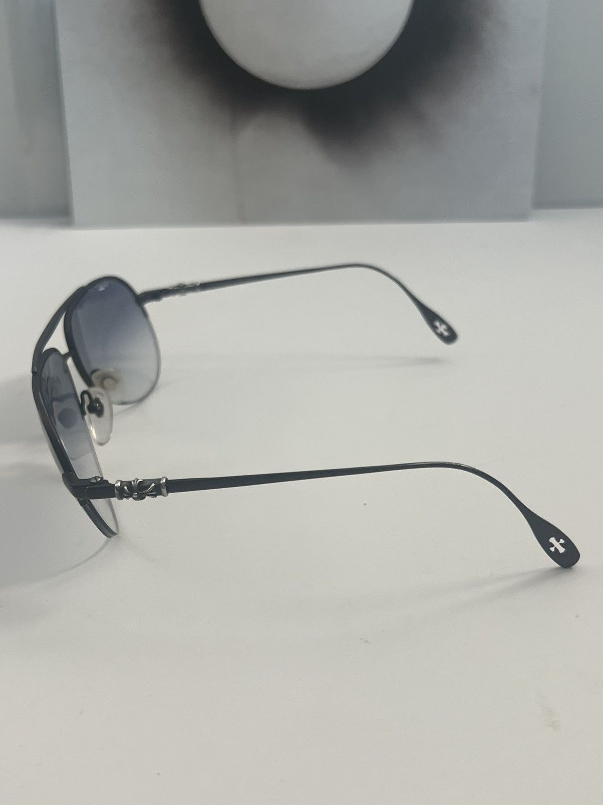 Chrome Hearts Chrome Hearts “STAINS” Sunglasses Gunmetal Frame Blue Lens Size ONE SIZE - 2 Thumbnail