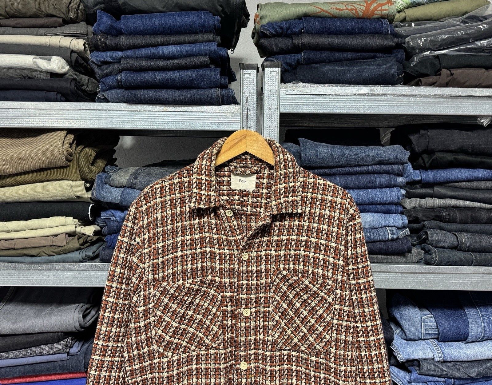 Folk Folk Arrow Overshirt Shacket Chore Jacket Thick Knit Wool Size US M / EU 48-50 / 2 - 4 Thumbnail