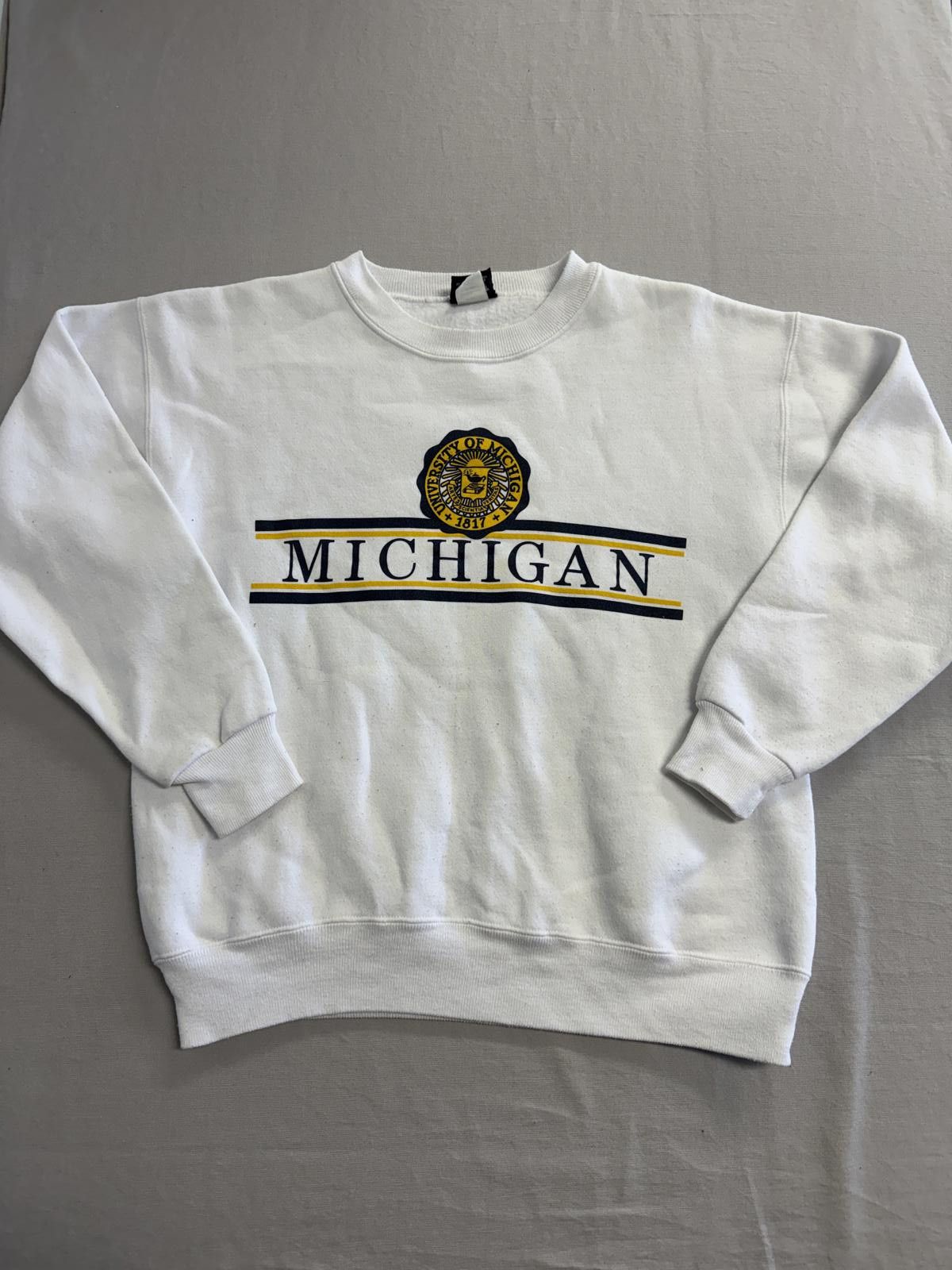 Jansport Vintage University of Michigan Crewneck Seal 1817 White - L Size US L / EU 52-54 / 3 - 1 Thumbnail
