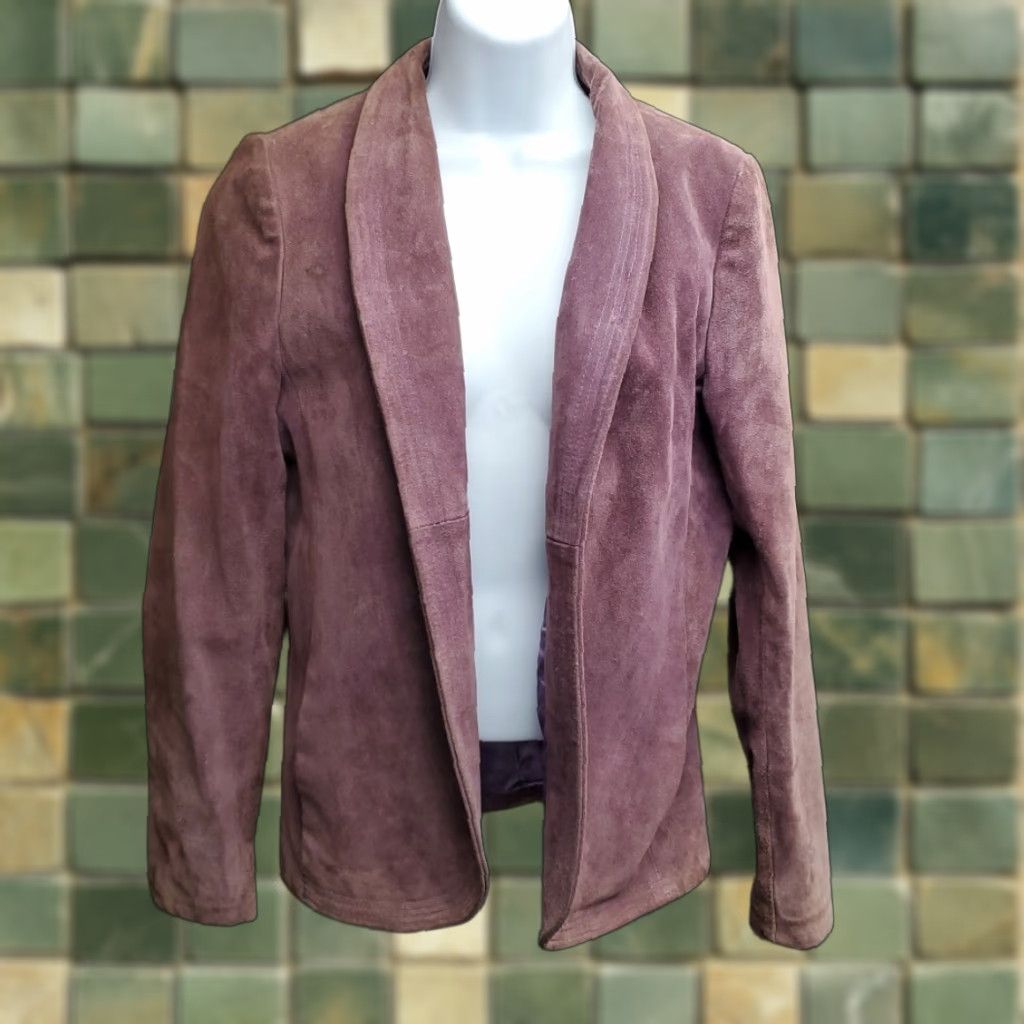 Jordache VTG Jordache Suede Leather Jacket Womens M Purple Retro 70s Boho Western Blazer Jacket Size M / US 6-8 / IT 42-44 - 1 Thumbnail