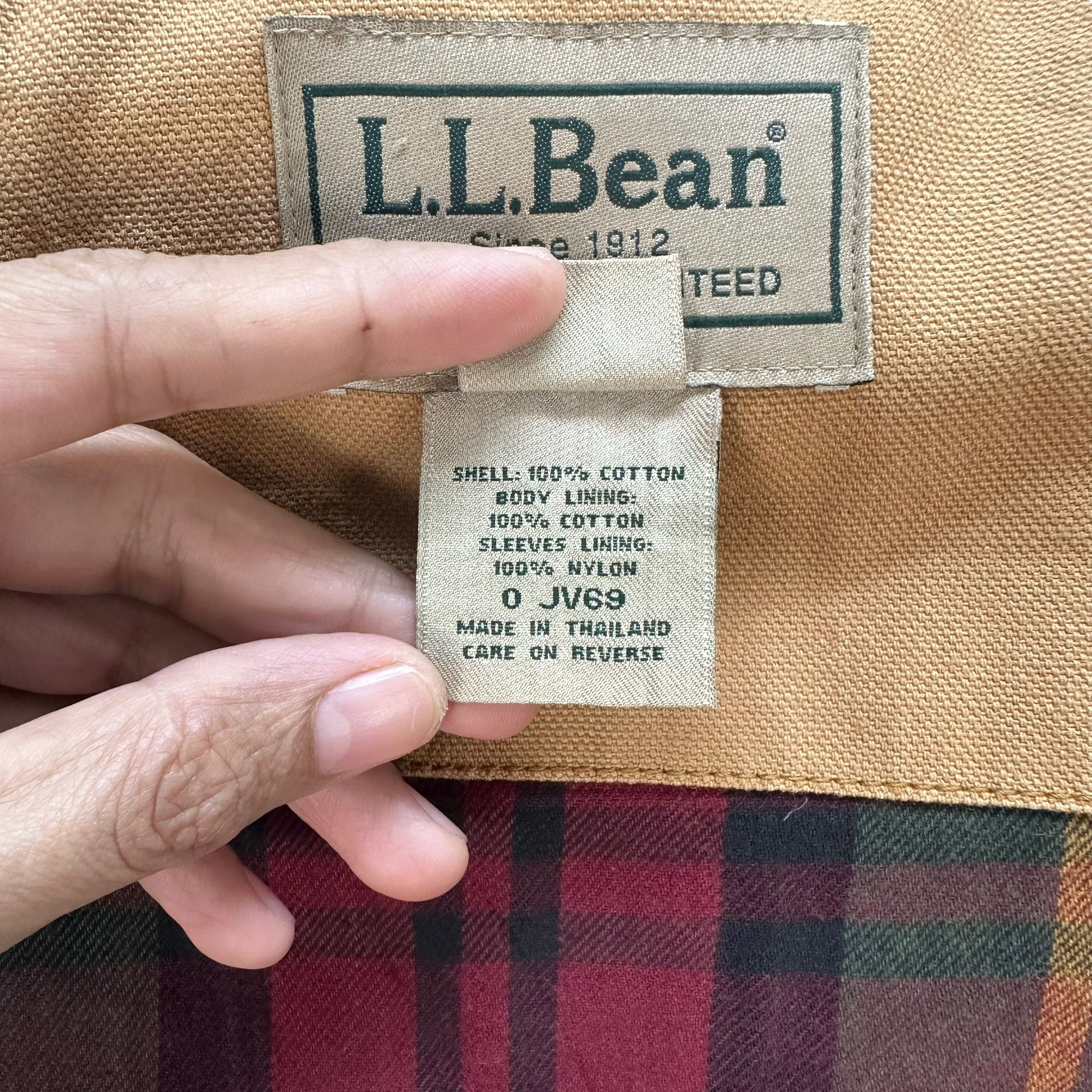L.L. Bean VINTAGE 90's LL BEAN TARTAN LINED CHORE JACKET #7684-164 Size US L / EU 52-54 / 3 - 10 Thumbnail