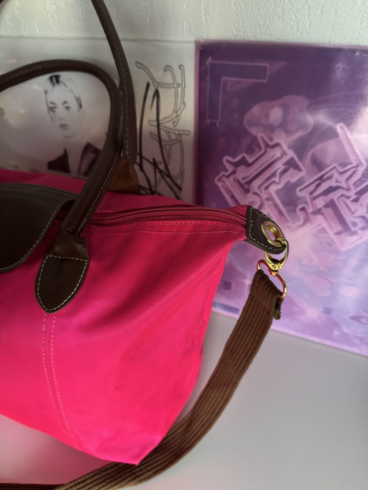 Longchamp Longchamp Le Pilage Pink Bag Archive Luxury Designer Size ONE SIZE - 8 Thumbnail