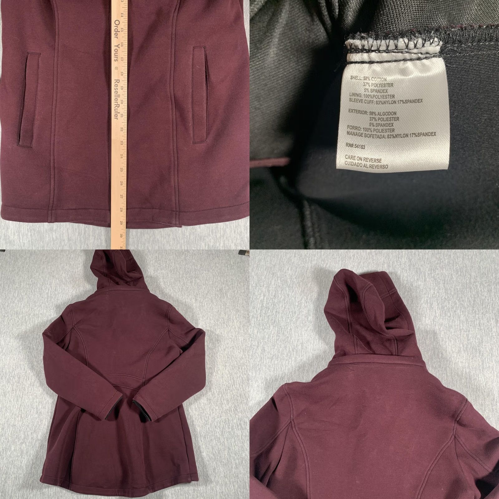 Vintage Andrew Marc Jacket Womens Medium Burgundy Hooded Softshell Full Zip Stretch Coat Size M / US 6-8 / IT 42-44 - 8 Thumbnail