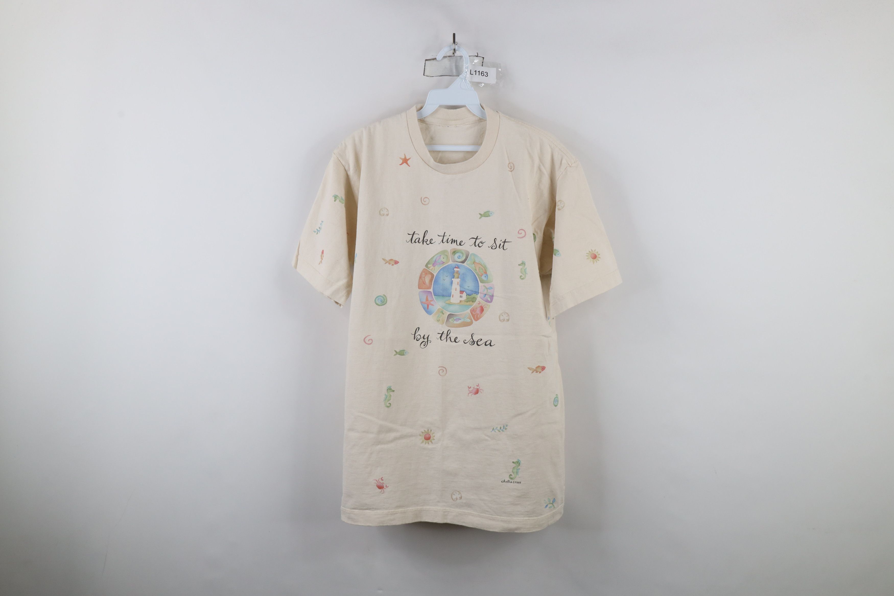 Vintage Vintage 90s Streetwear Take Time To Sit By The Sea T-Shirt Size L / US 10 / IT 46 - 1 Thumbnail