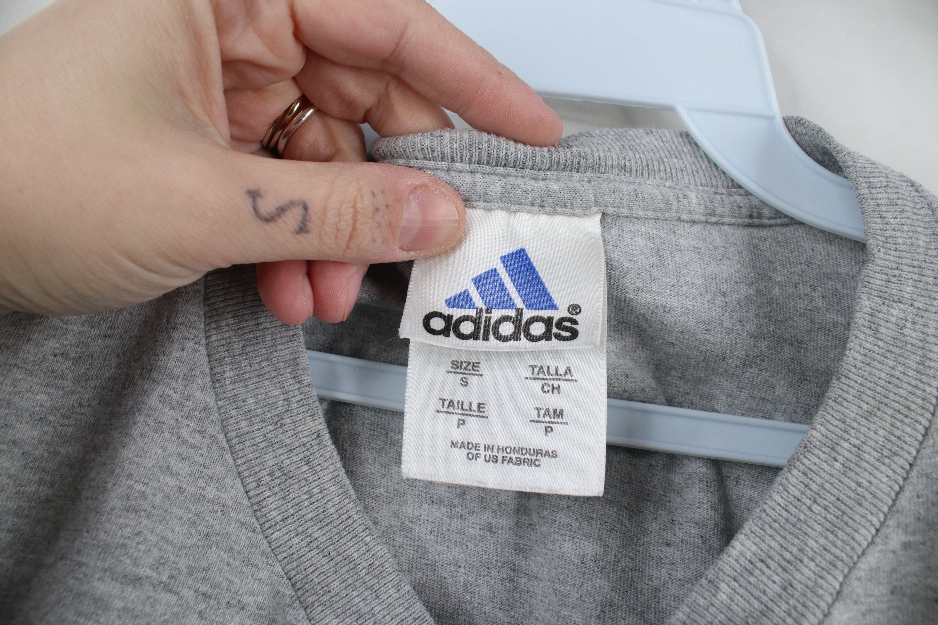 Adidas × Vintage Vintage Adidas Spell Out Big Logo Long Sleeve T-Shirt Gray Size US S / EU 44-46 / 1 - 9 Thumbnail
