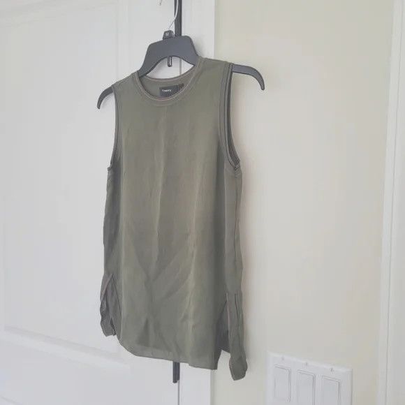 Theory Bonsai Silk Combo Shell Crew Neck Top Sz P Size XS / US 0-2 / IT 36-38 - 7 Thumbnail