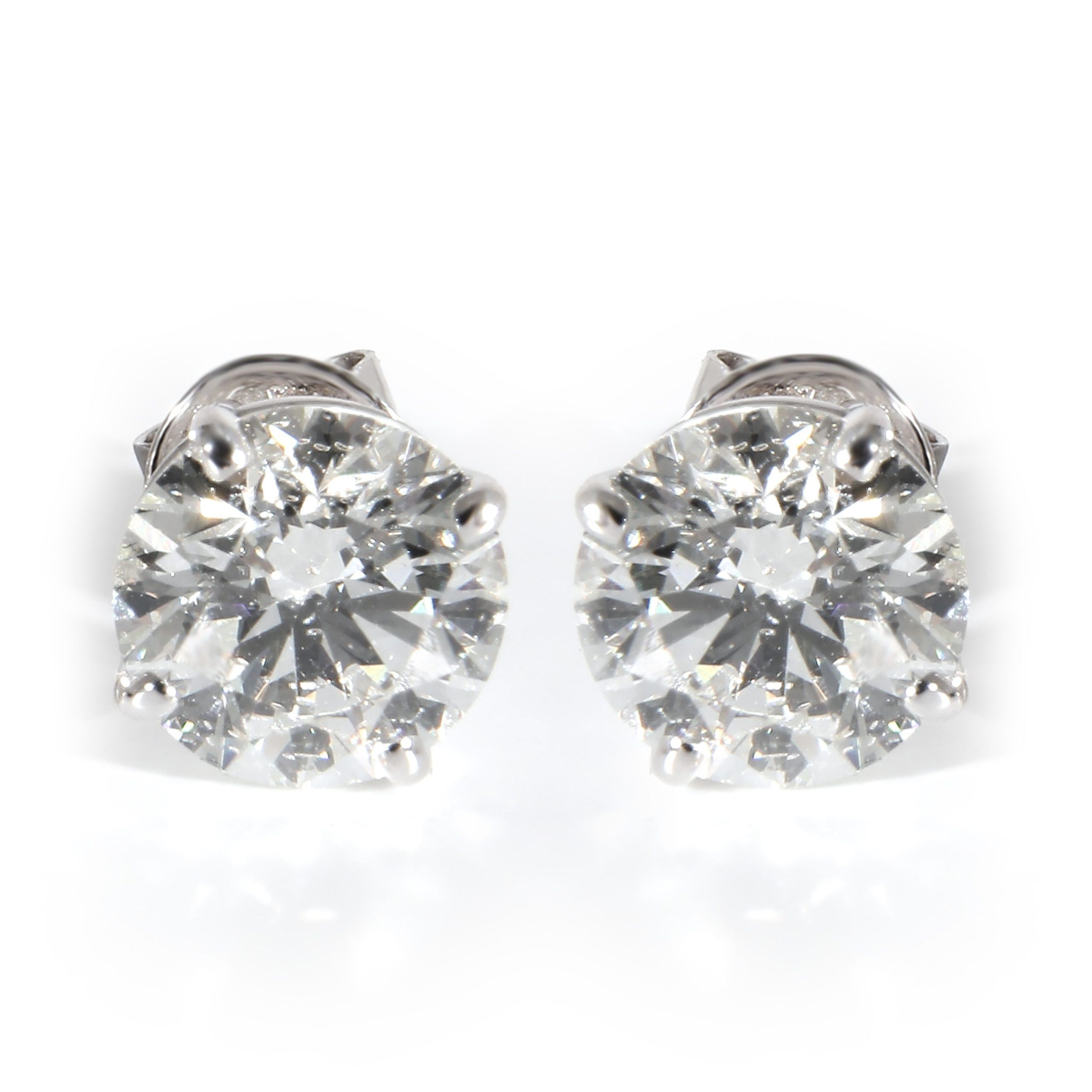 image of 14K White Gold 4 Prong Studs 2.48 Ctw I/si2, Women's