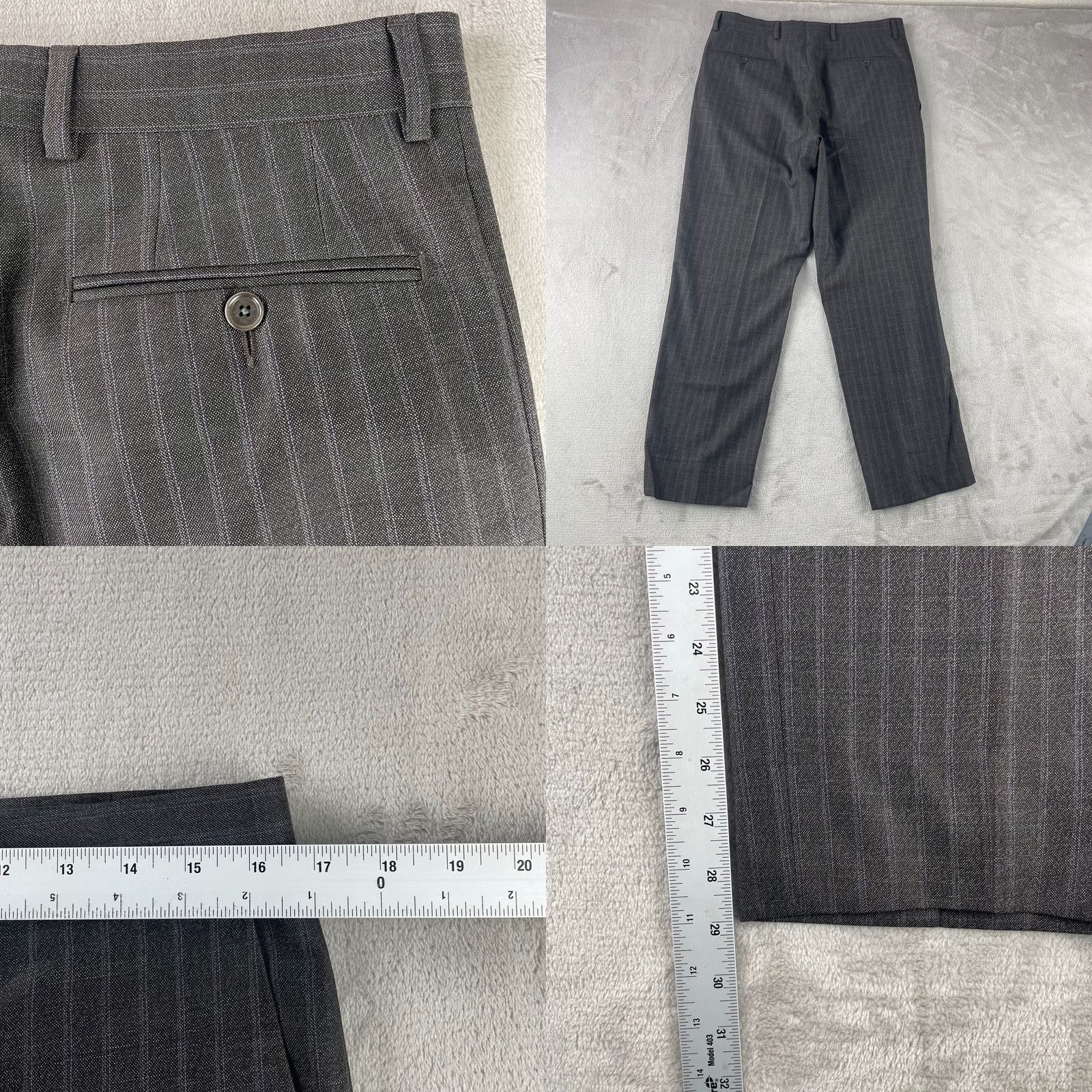 Etro ETRO Milano Pants Men 50 Grey Check Wool Trousers Made in Italy 32x29 Slim Straight Dress Pants Mens Size US 32 / EU 48 - 8 Thumbnail