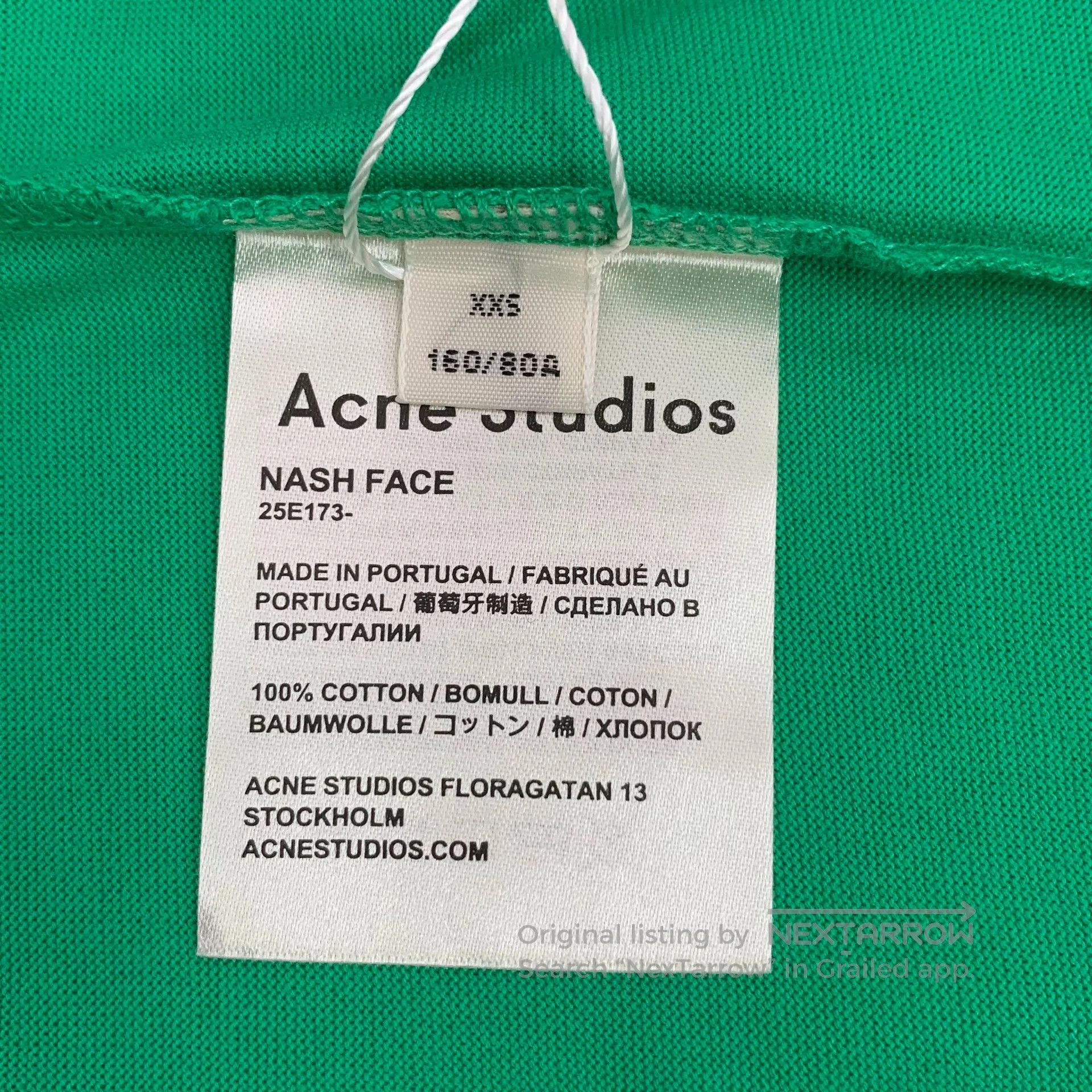 Acne Studios Acne Studios Green smiley face embroidery cotton round nec Size US XXS / EU 40 - 7 Thumbnail