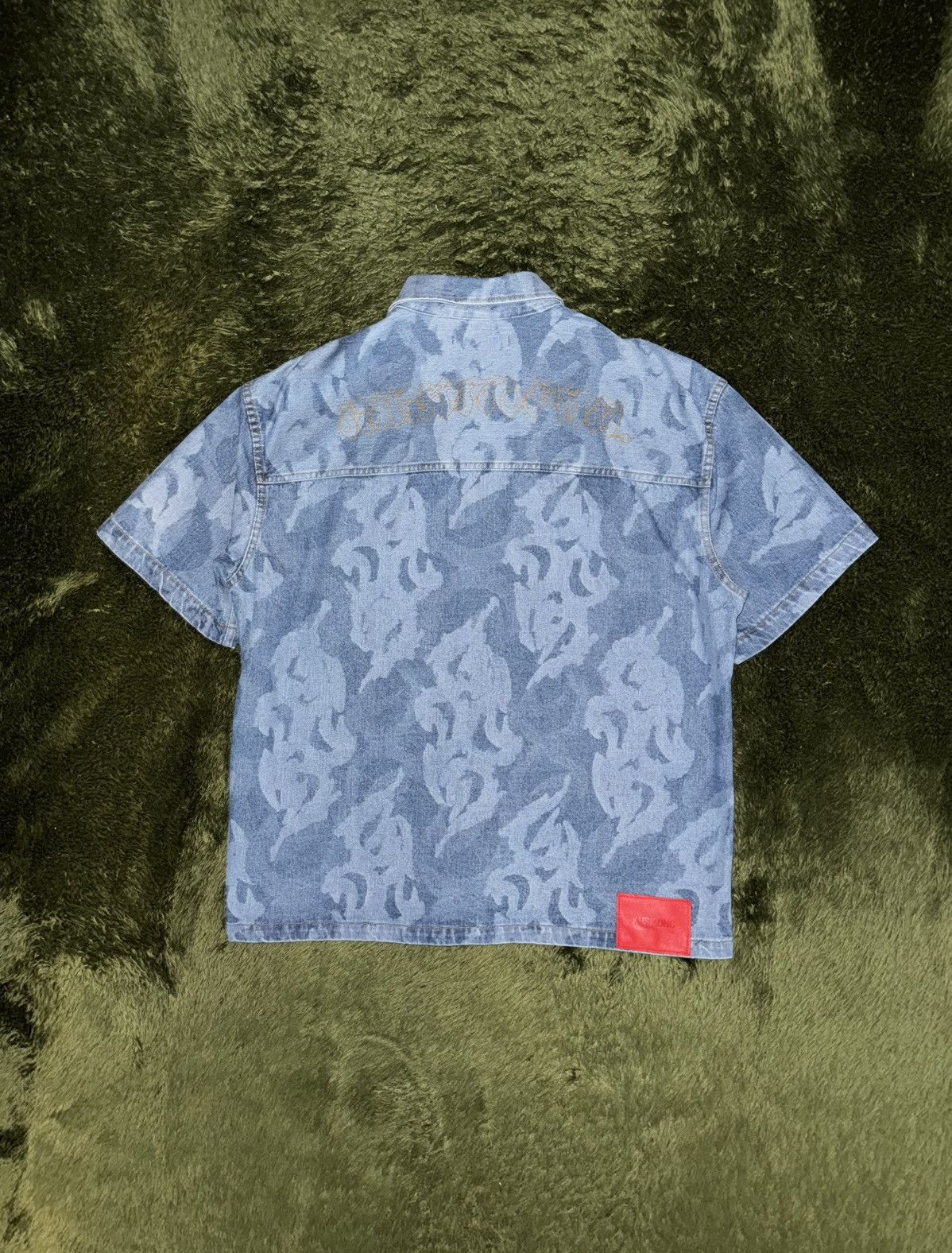 Kusikohc [M] KUSIKOHC Flame Graphic Denim Short Sleeve Shirt Size US M / EU 48-50 / 2 - 7 Thumbnail