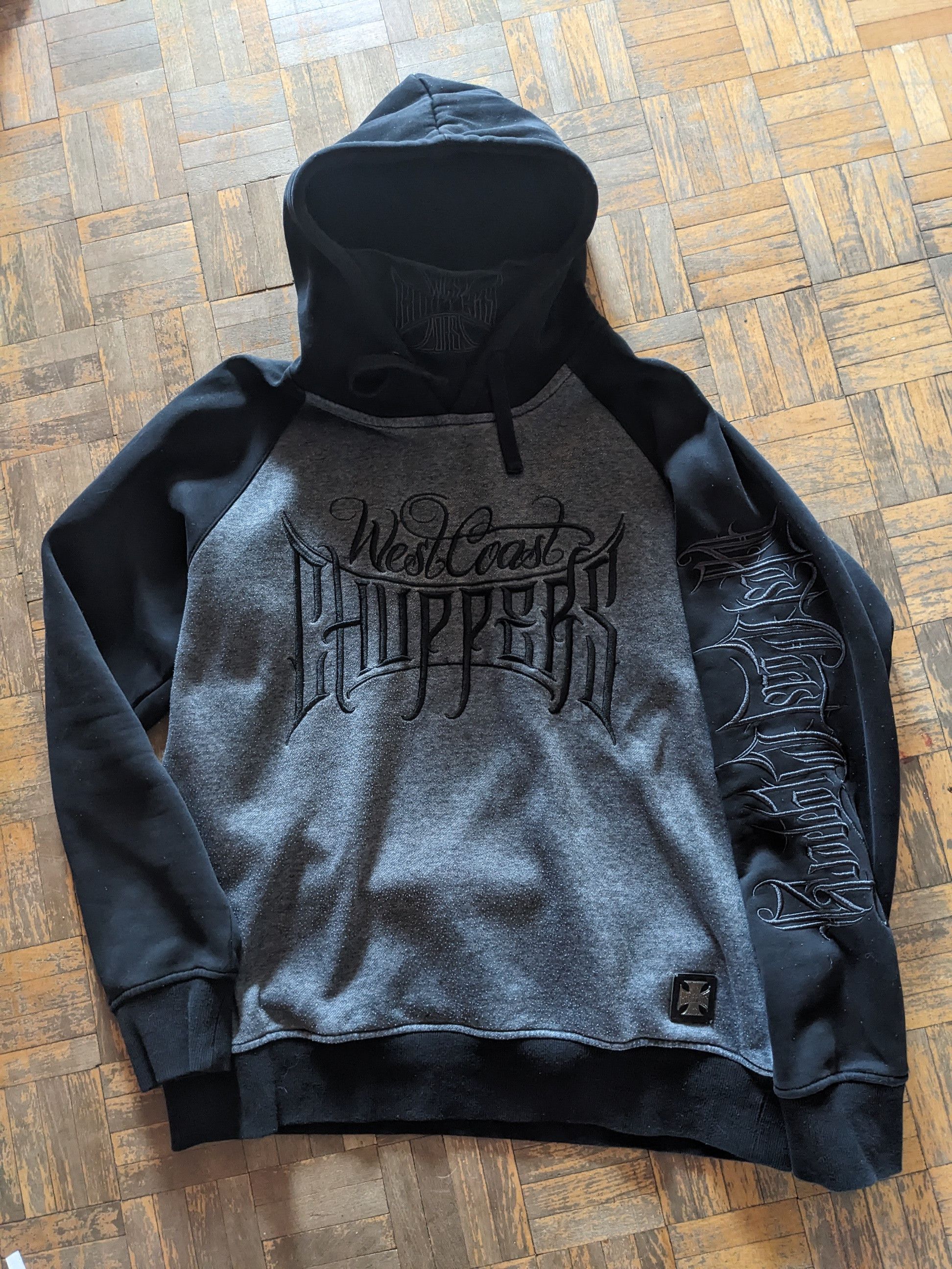 image of Choppers x Jnco West Coast Very Vintage Hoodie in Black Gray, Men's (Size XL)